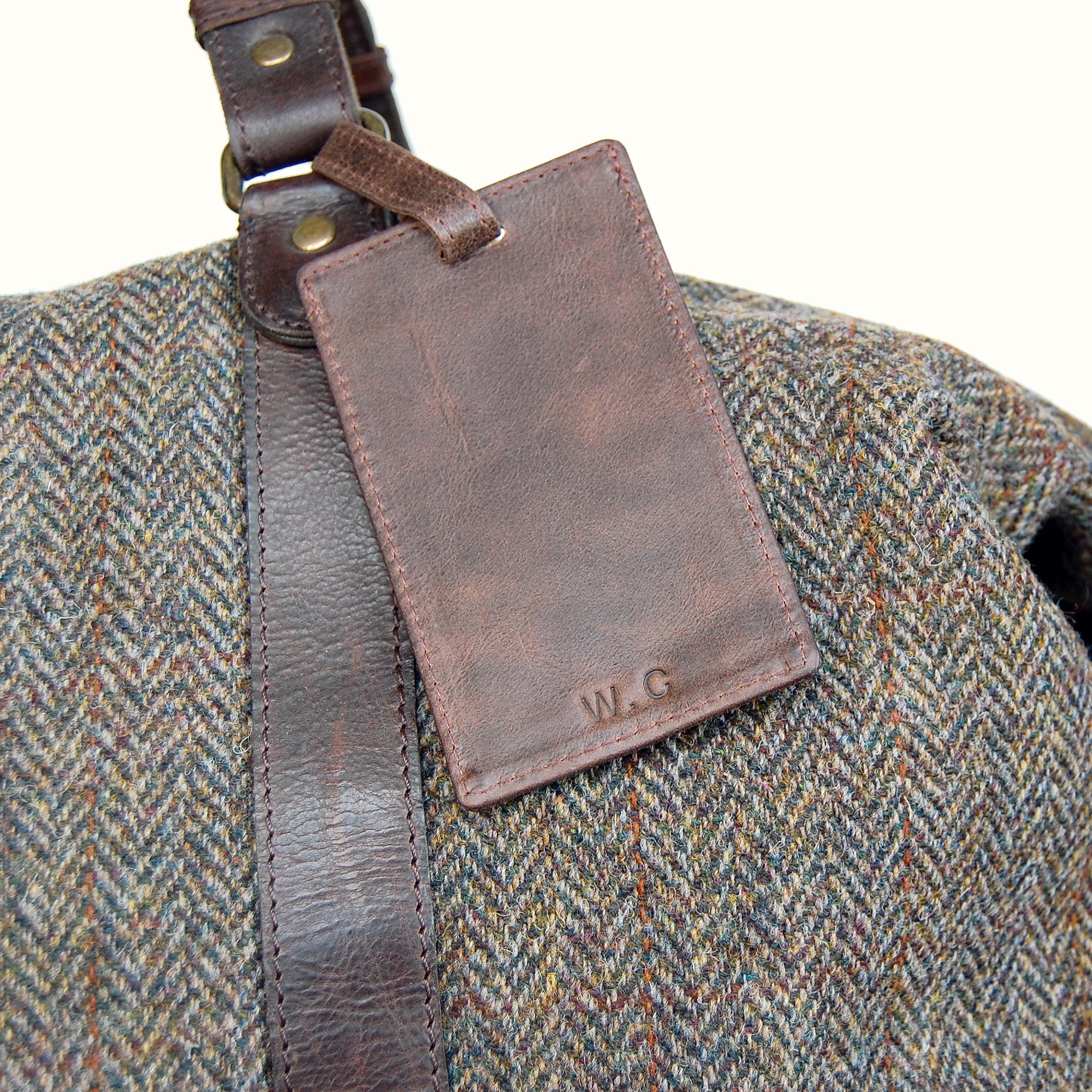 Personalised Leather Luggage Tag - Brown