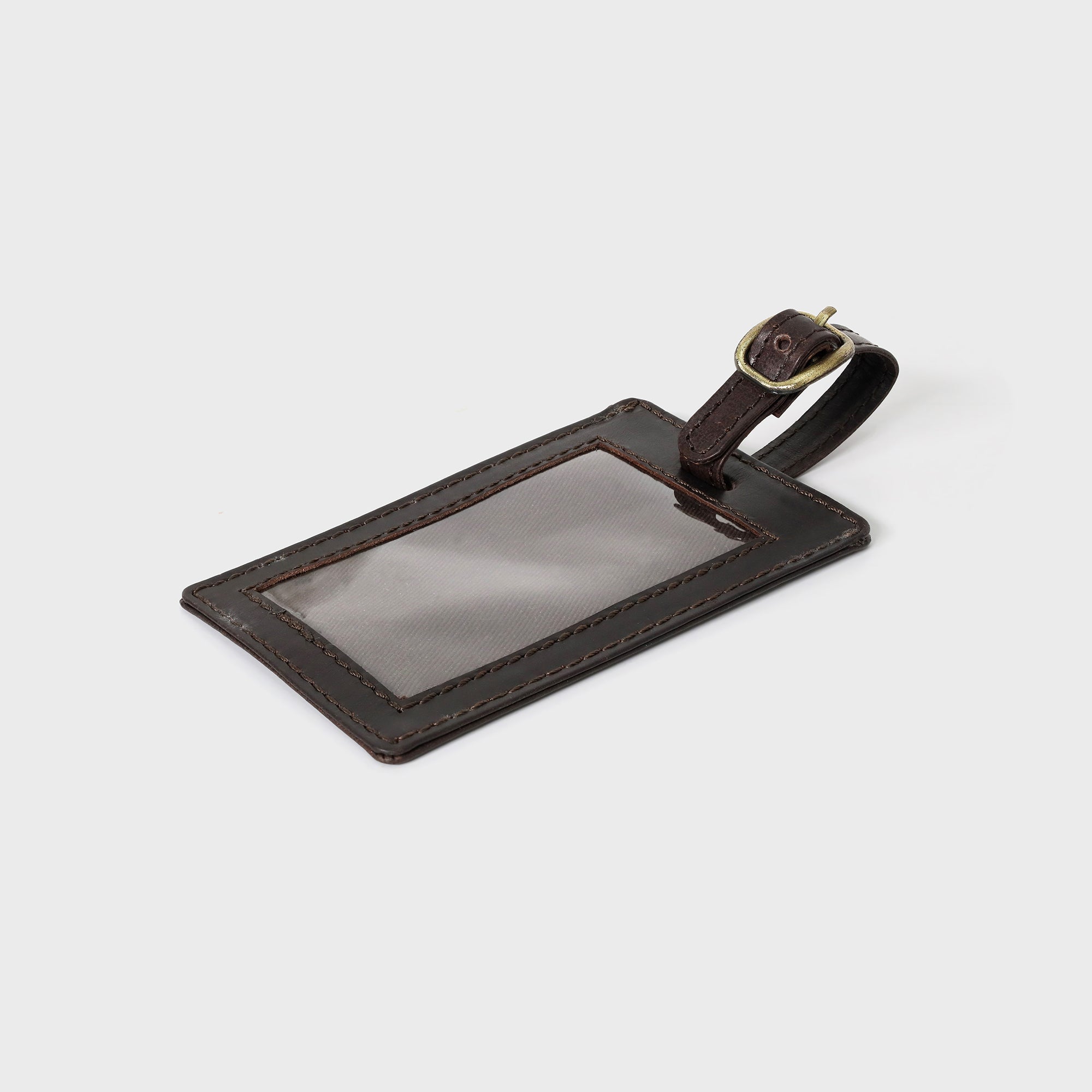Personalised Leather Luggage Tag - Brown