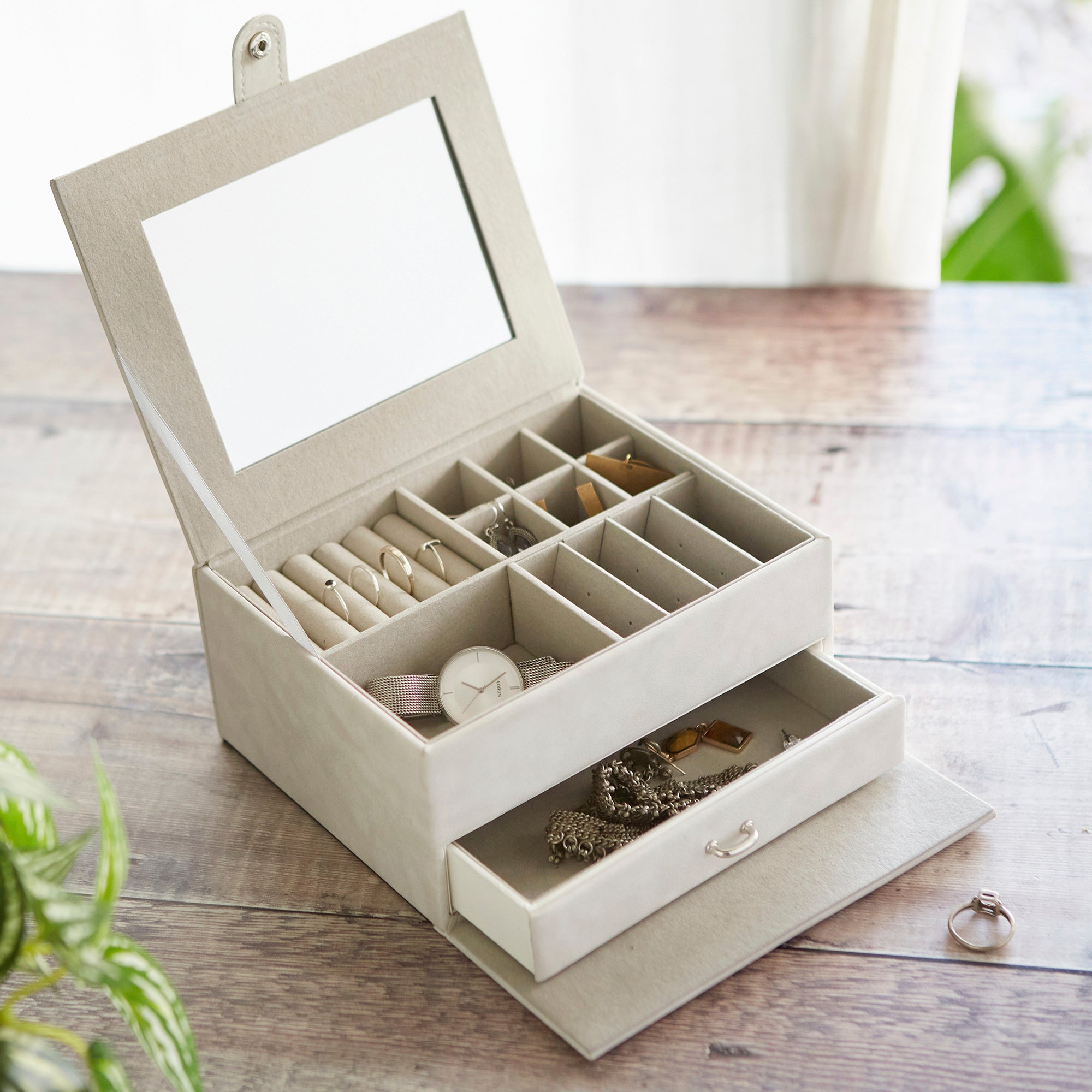 Personalised Two Tier Jewellery Box With Drawer