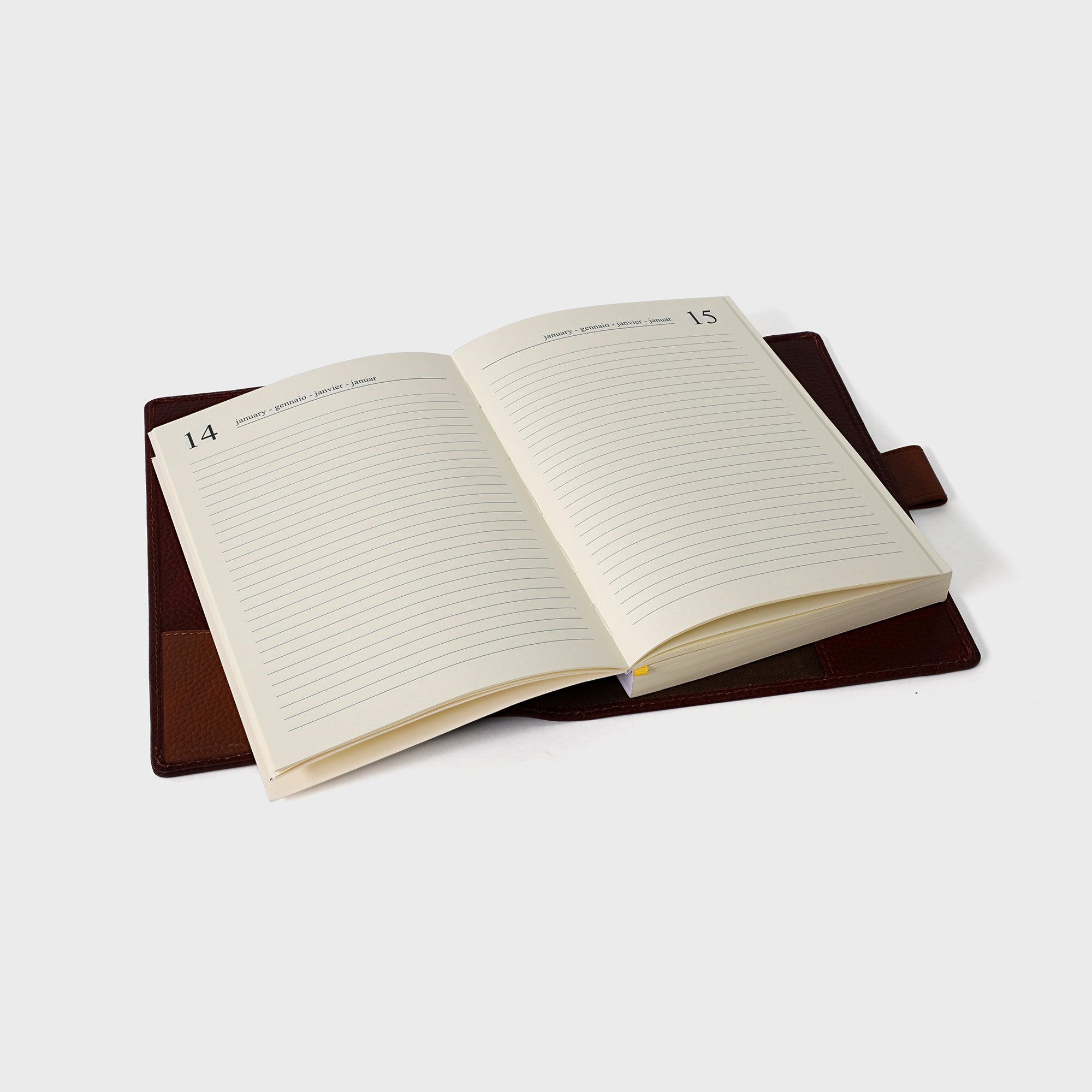 Personalised Pebble Grain Leather Diary - Burgundy / Tan