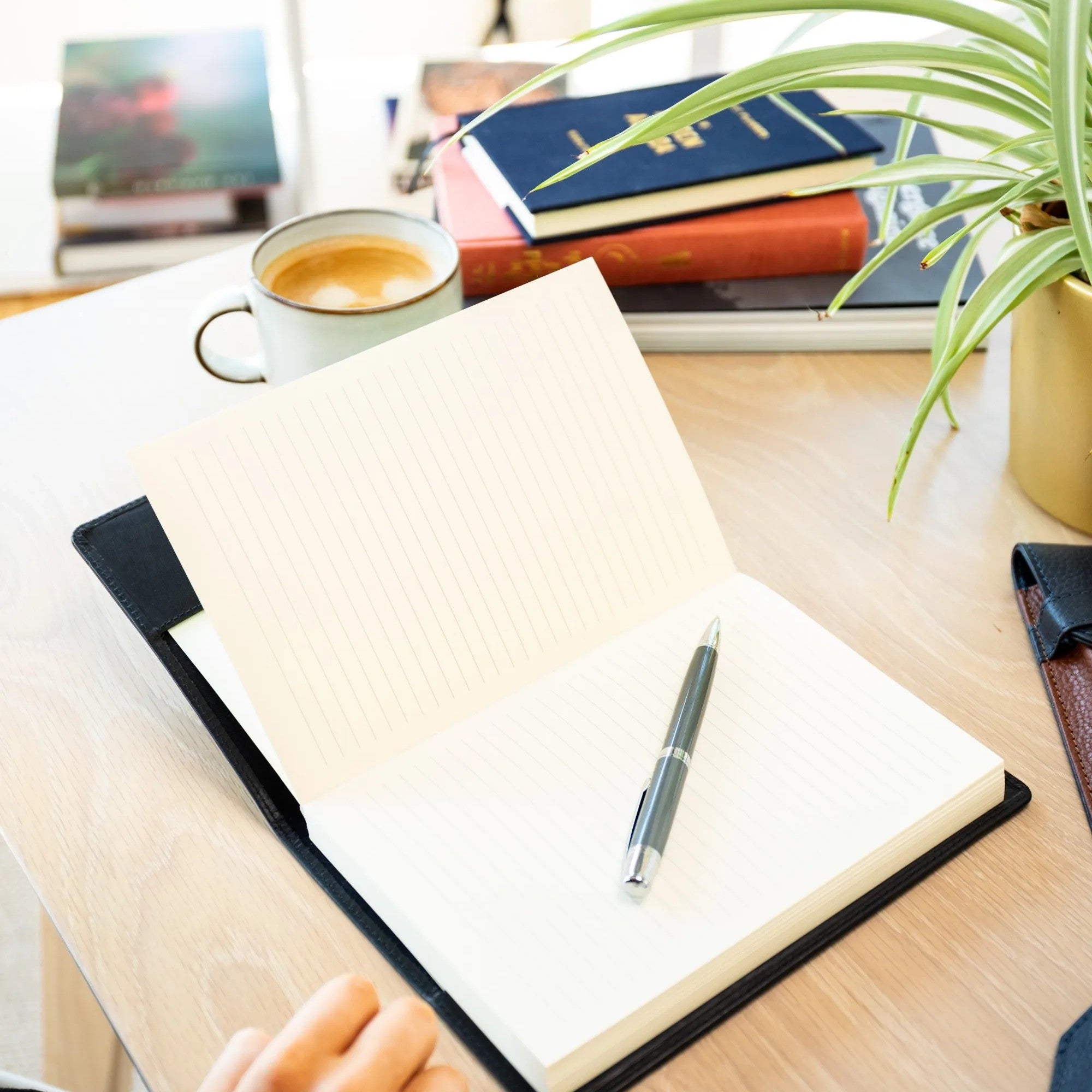 Personalised Refillable Leather Notebook - Black