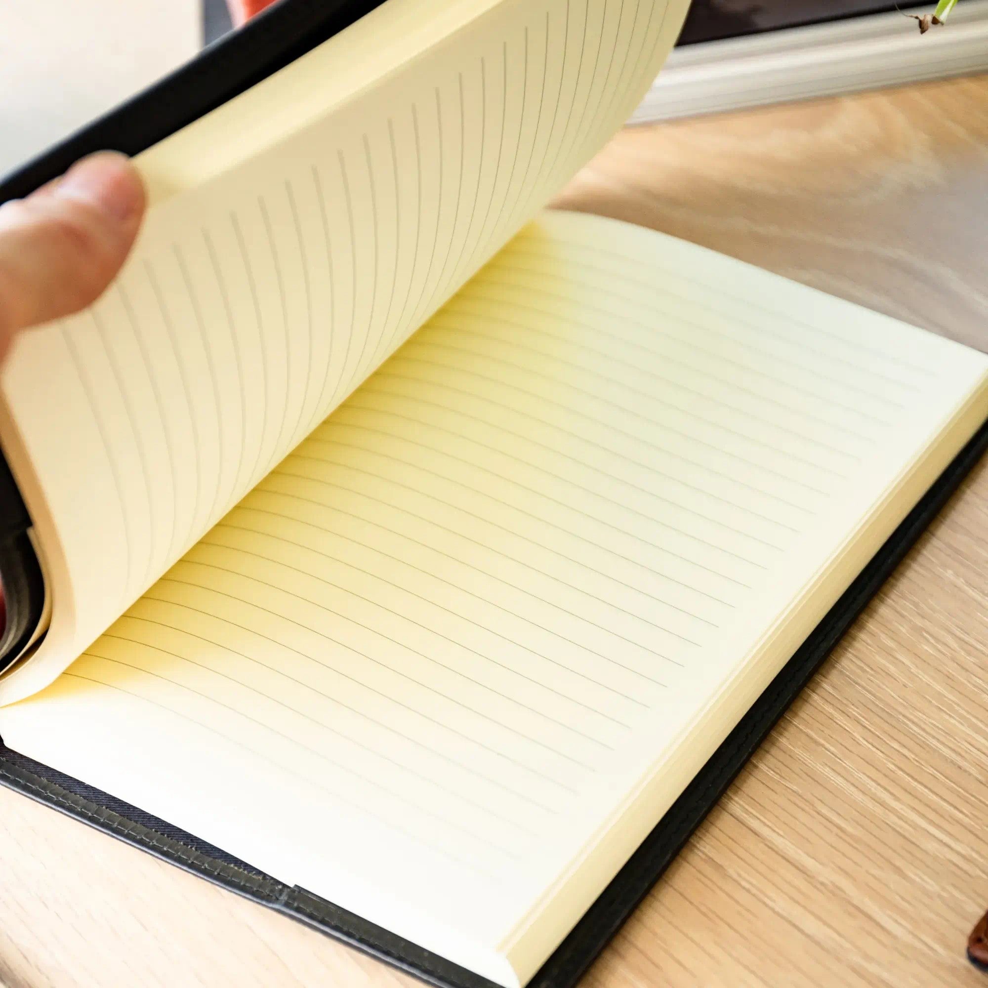 Personalised Refillable Leather Notebook - Black
