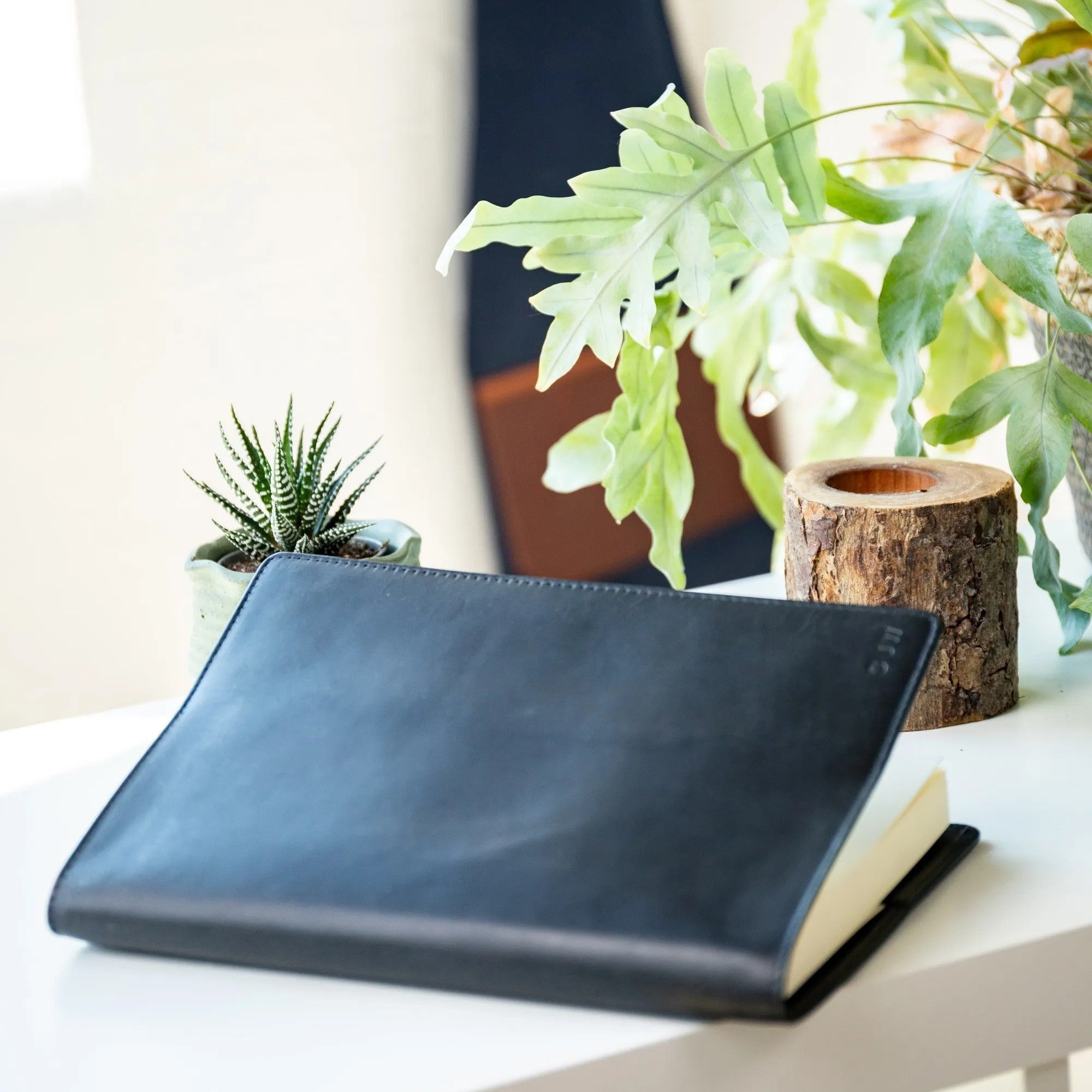 Personalised Refillable Leather Notebook - Black