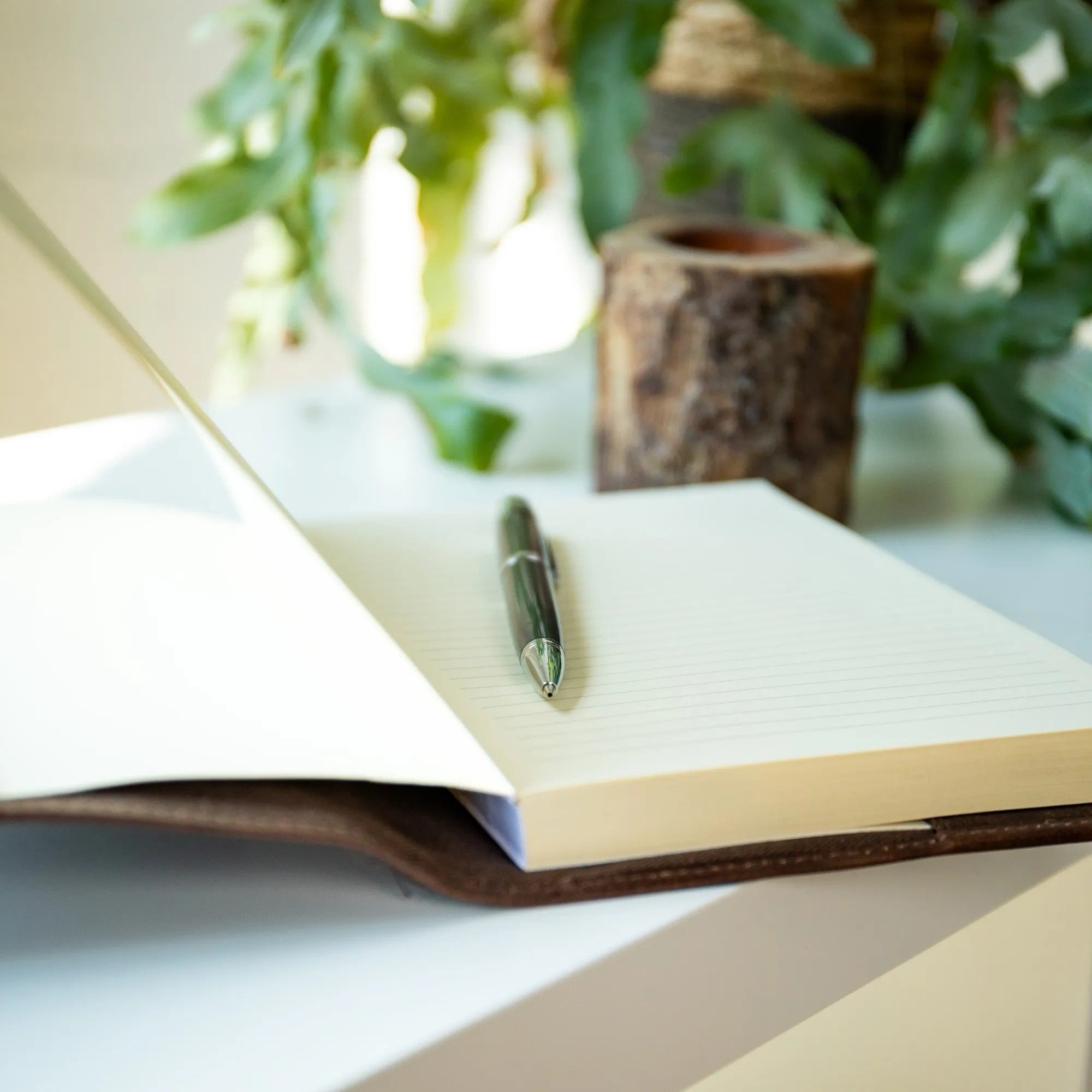 Personalised Refillable Leather Notebook - Brown