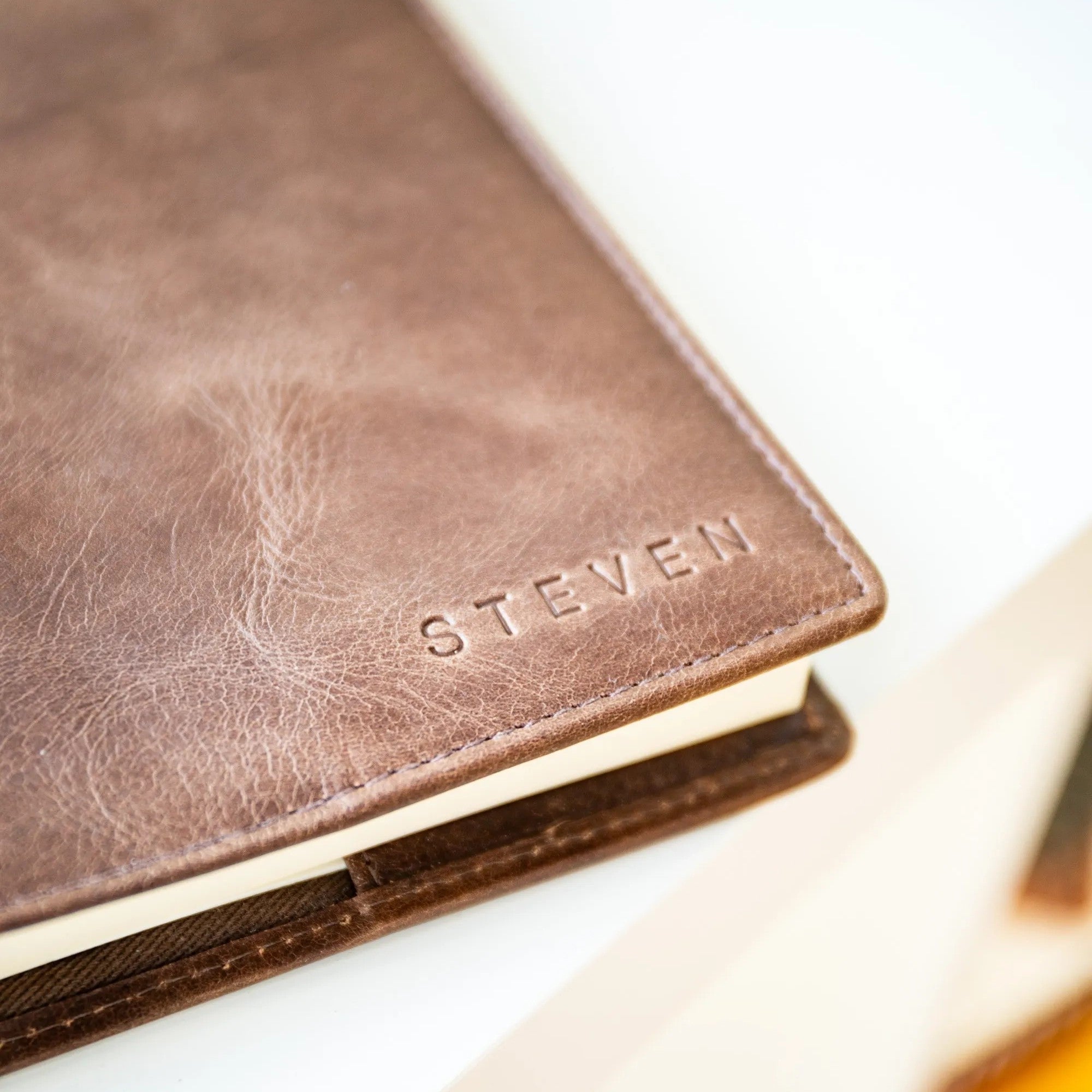 Personalised Refillable Leather Notebook - Brown