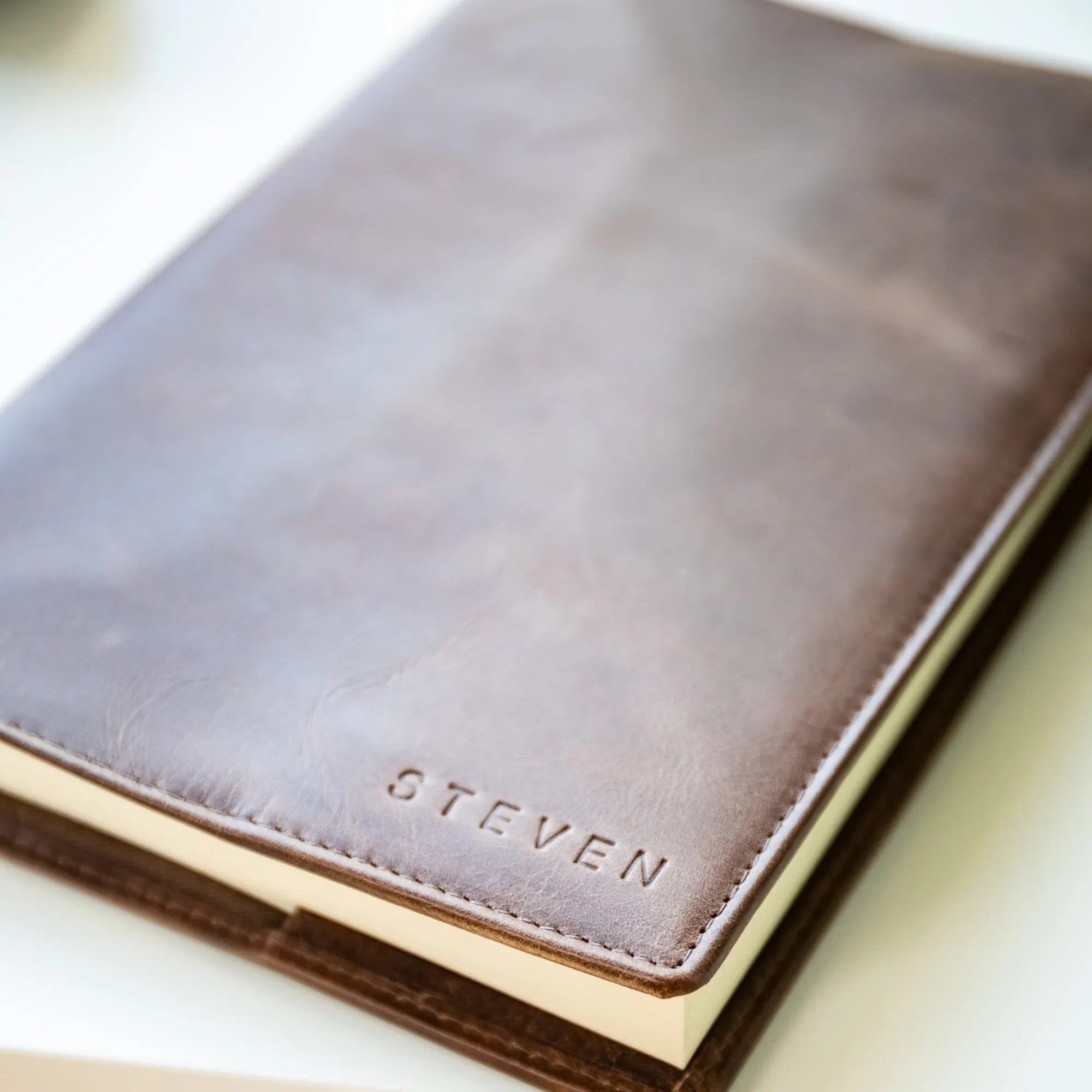 Personalised Refillable Leather Notebook - Brown