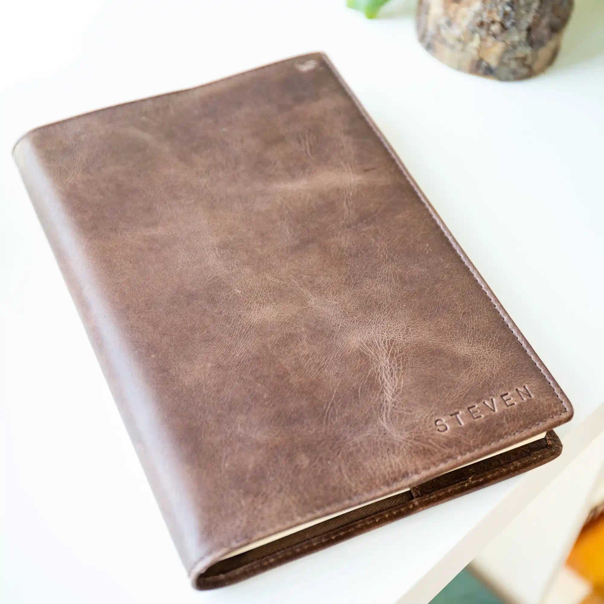 Personalised Refillable Leather Notebook - Brown