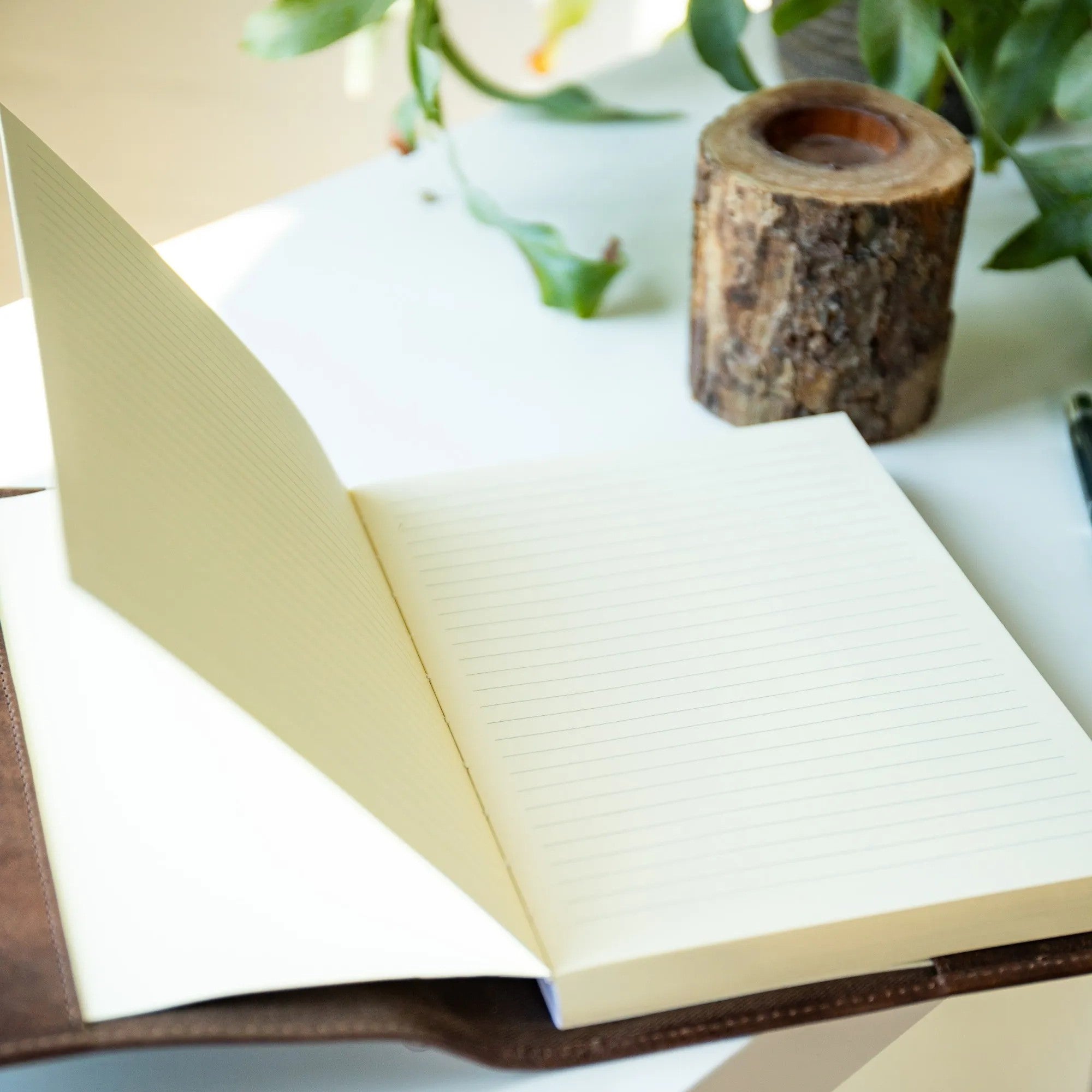 Personalised Refillable Leather Notebook - Brown