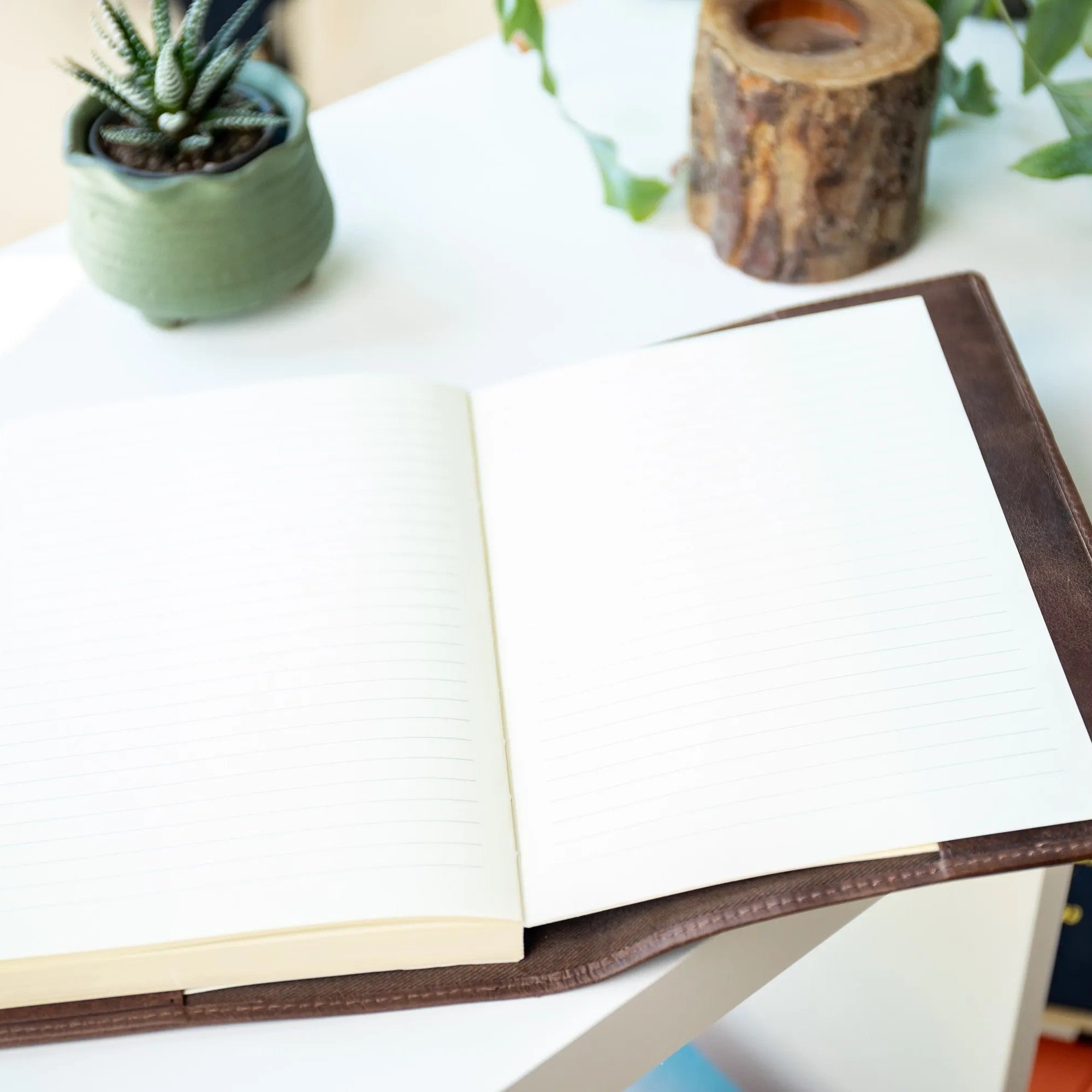 Personalised Refillable Leather Notebook - Brown