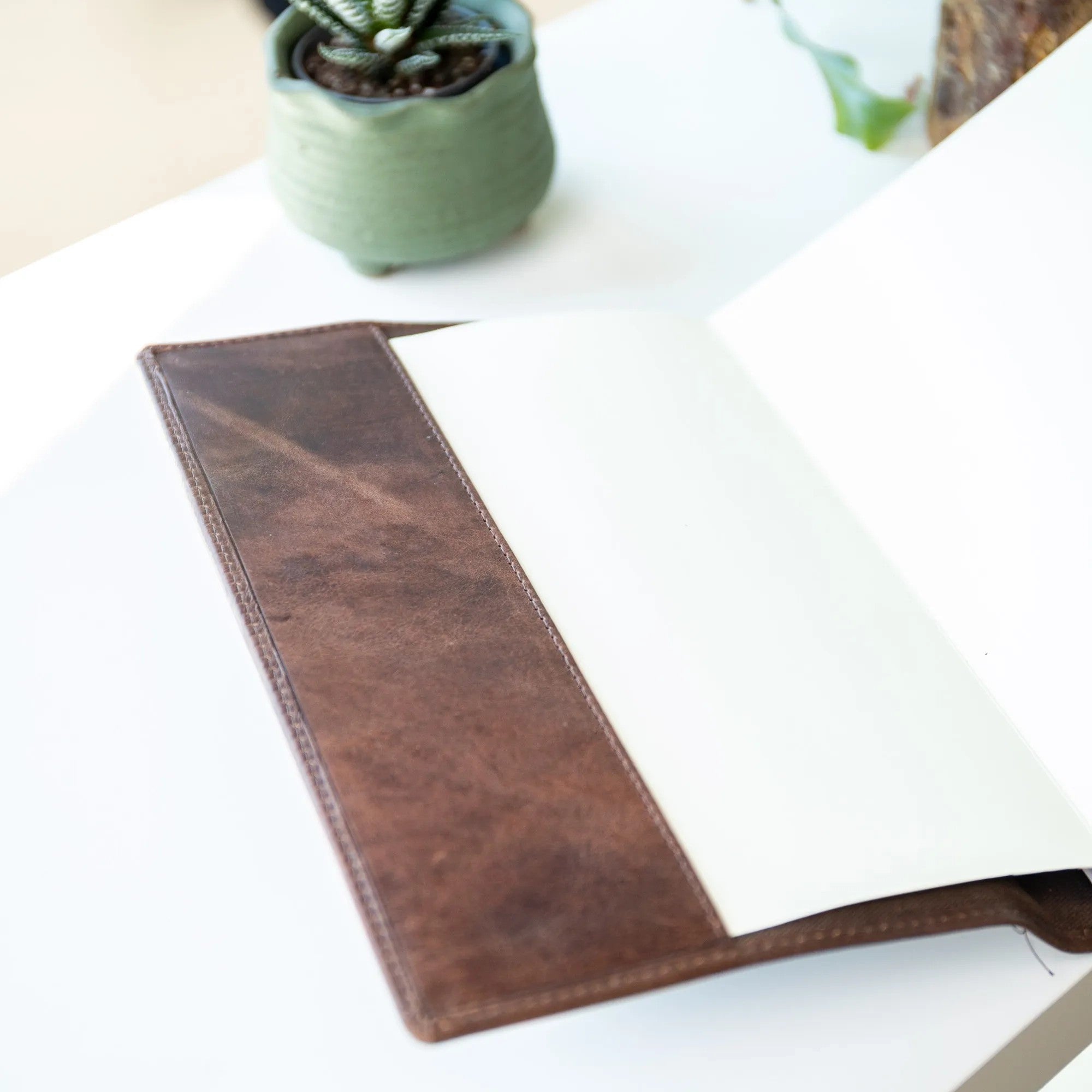Personalised Refillable Leather Notebook - Brown