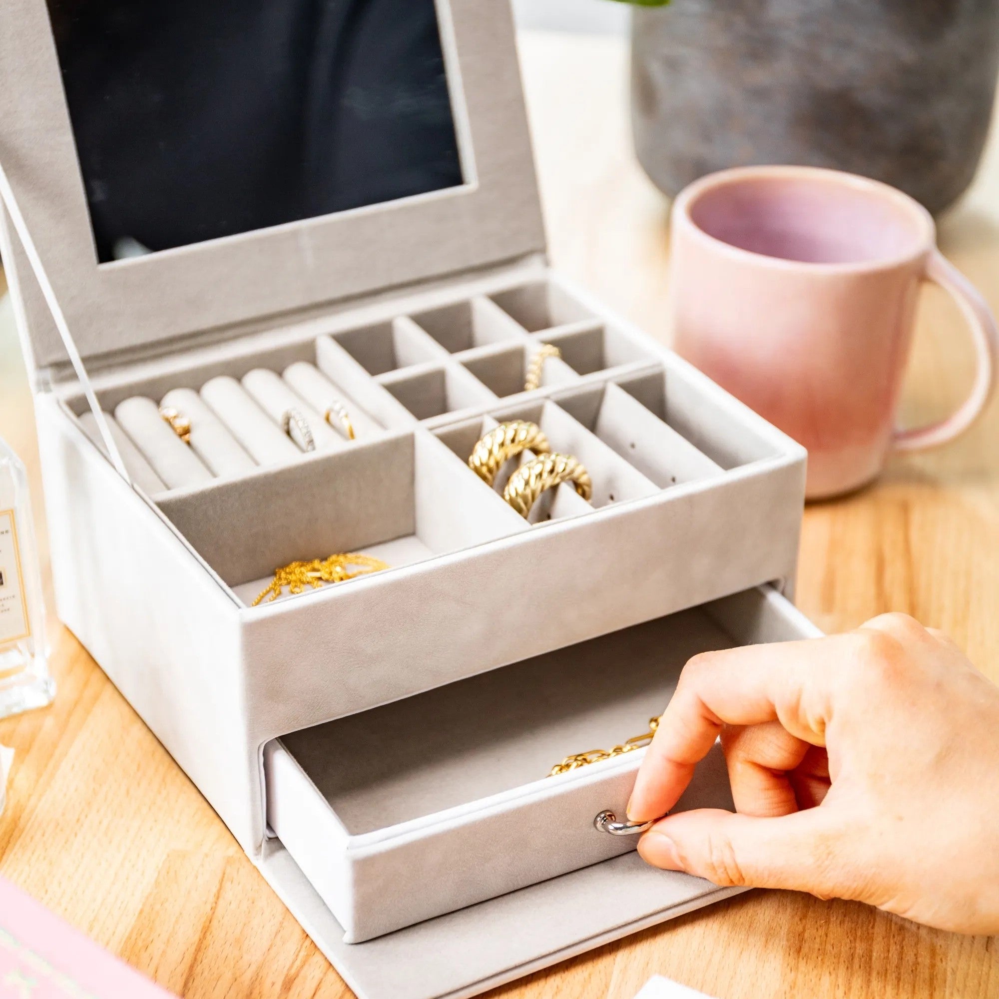 Personalised Two Tier Jewellery Box With Drawer