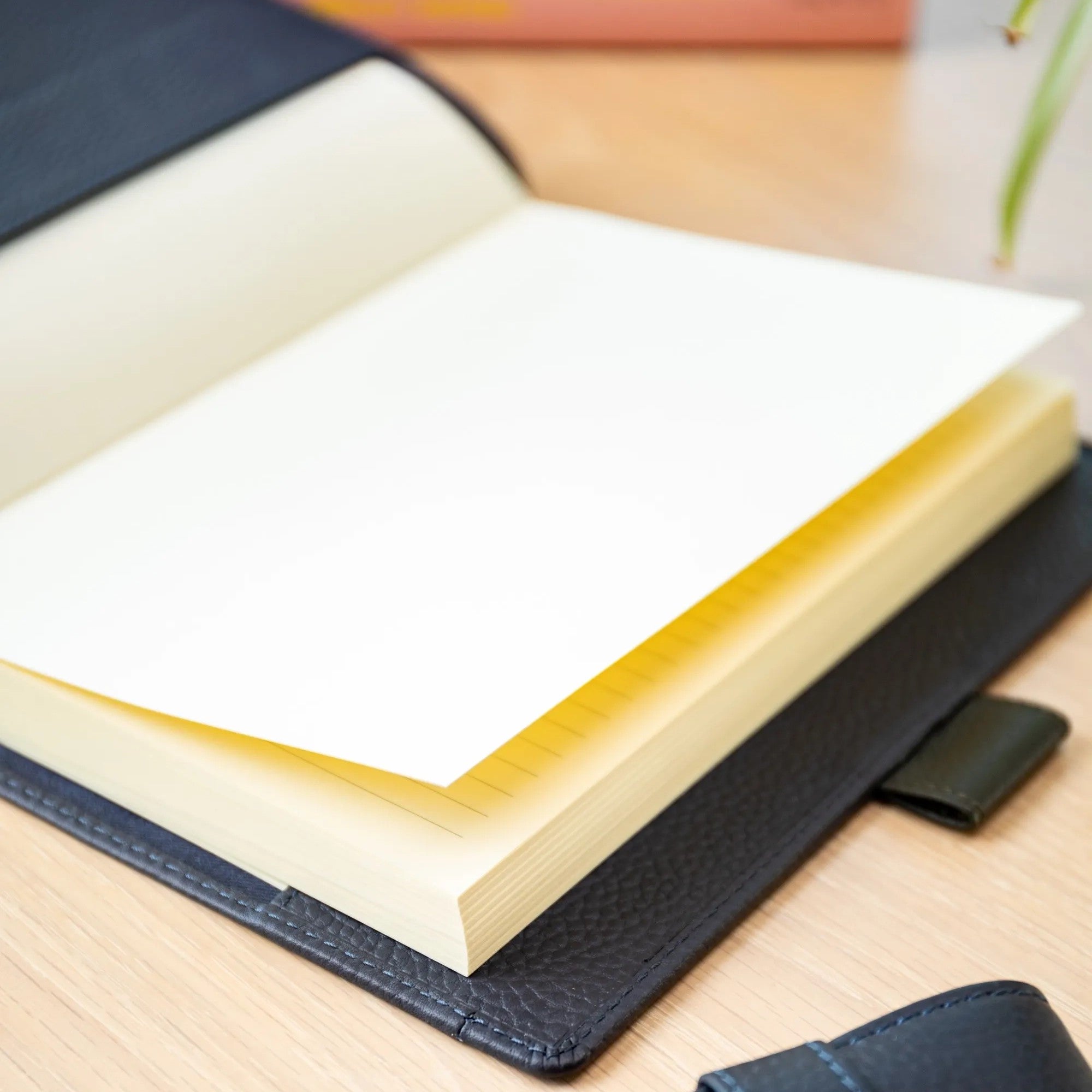 Personalised Pebble Grain Leather Notebook - Navy / Bottle Green
