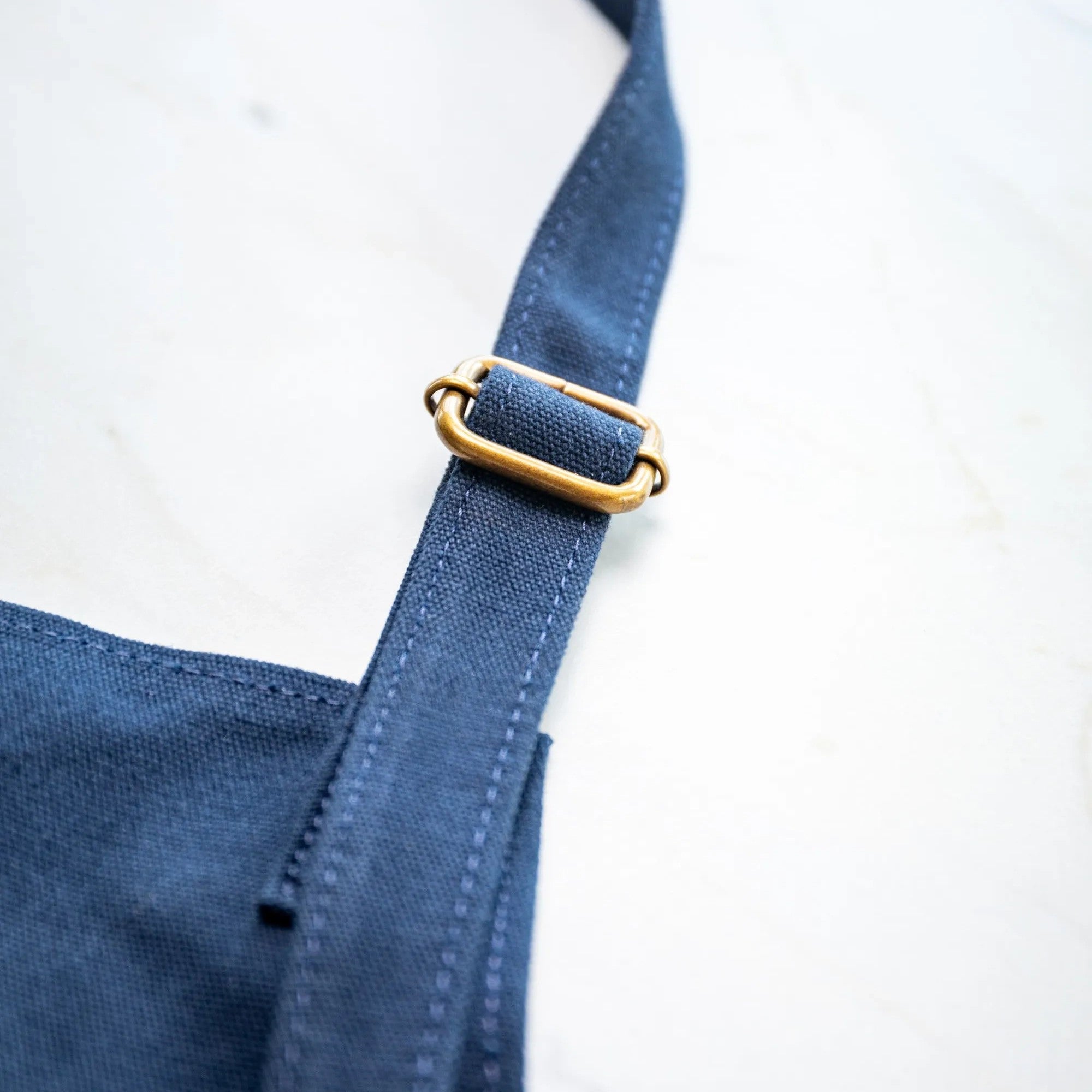 Personalised Leather and Canvas Apron - Navy