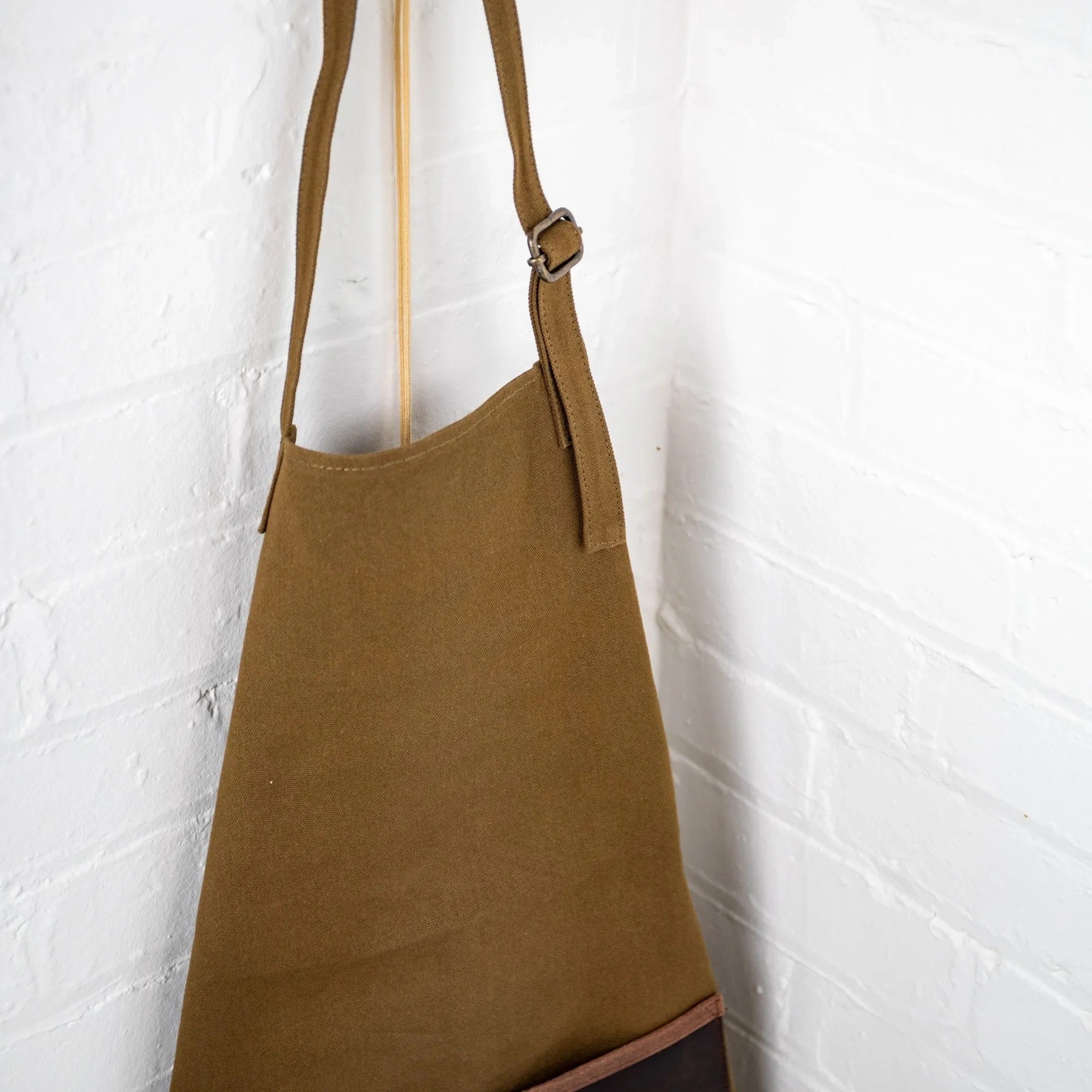 Personalised Leather and Canvas Apron - Olive