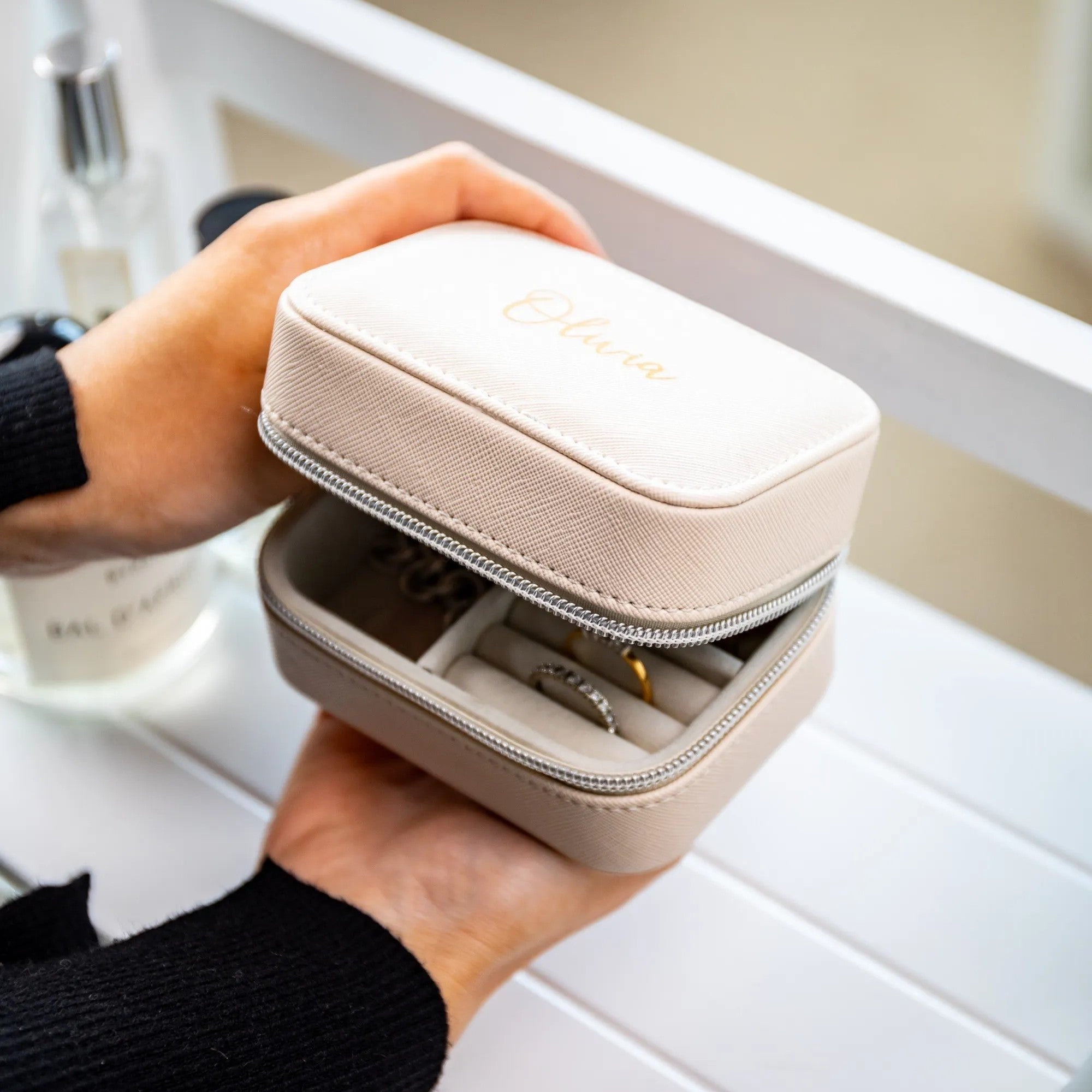 Personalised Saffiano Travel Jewellery Box