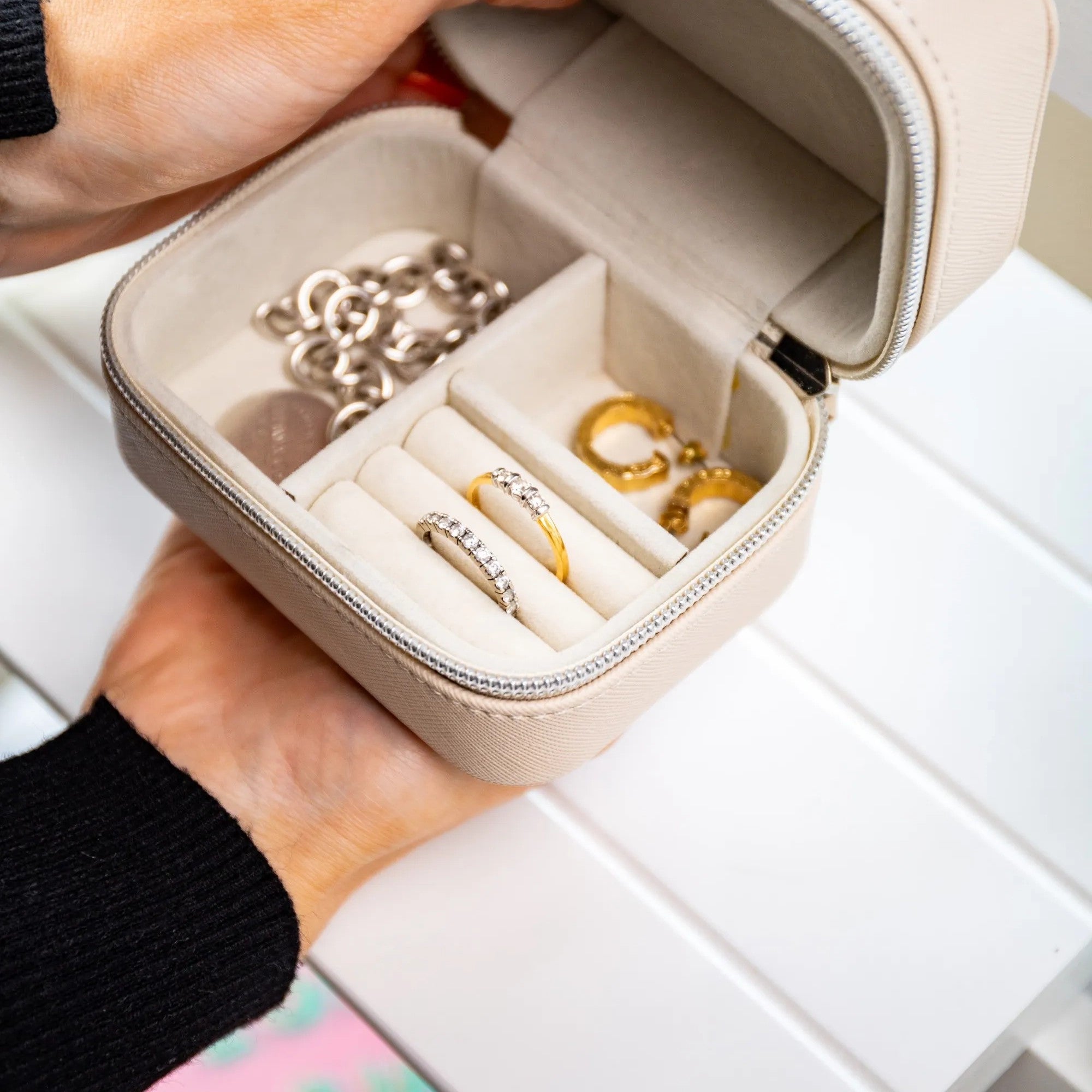 Personalised Saffiano Travel Jewellery Box