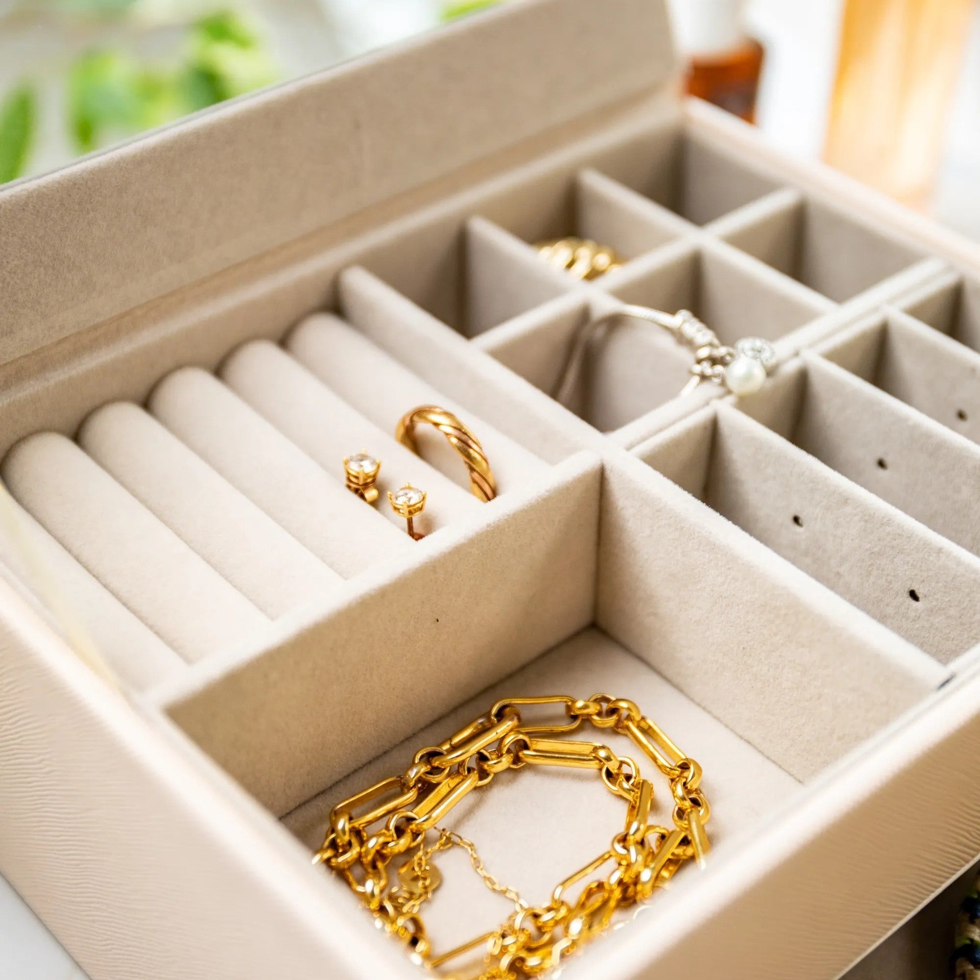 Personalised Saffiano Two Tier Jewellery Box With Drawer