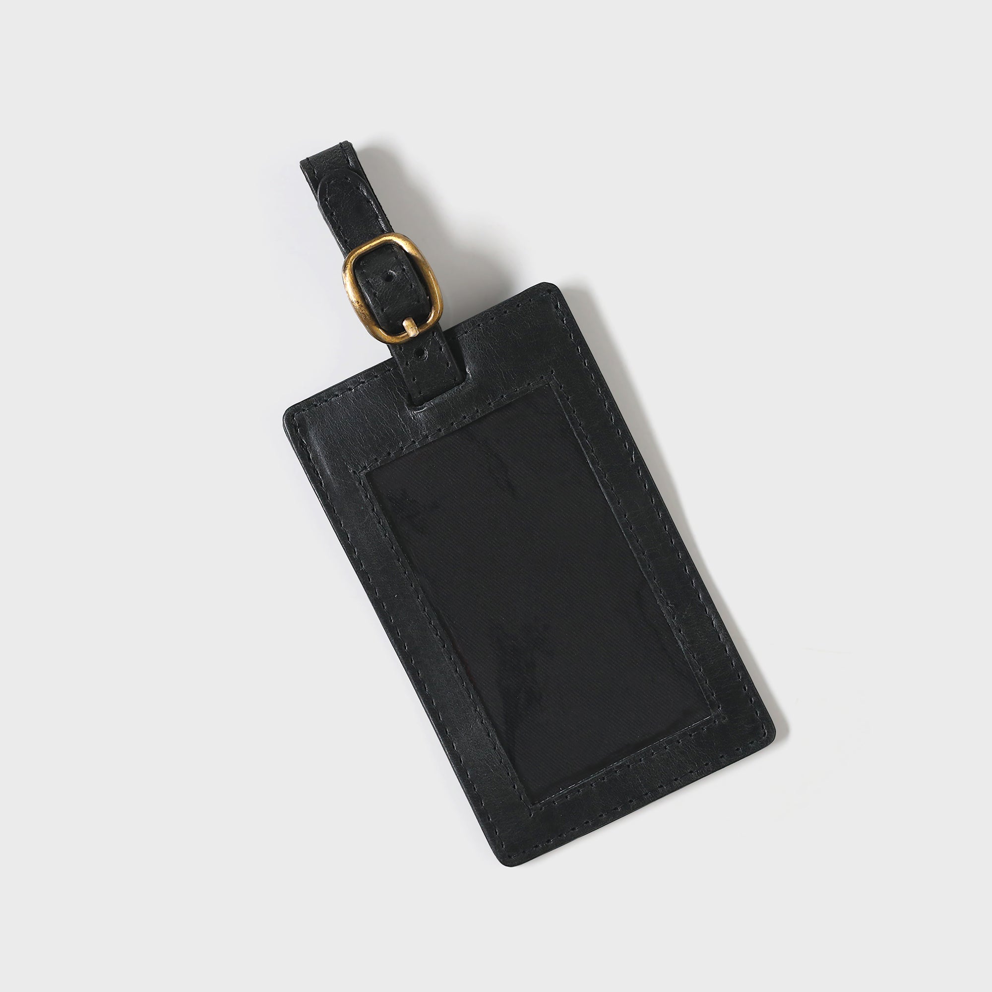 Personalised Leather Luggage Tag - Black