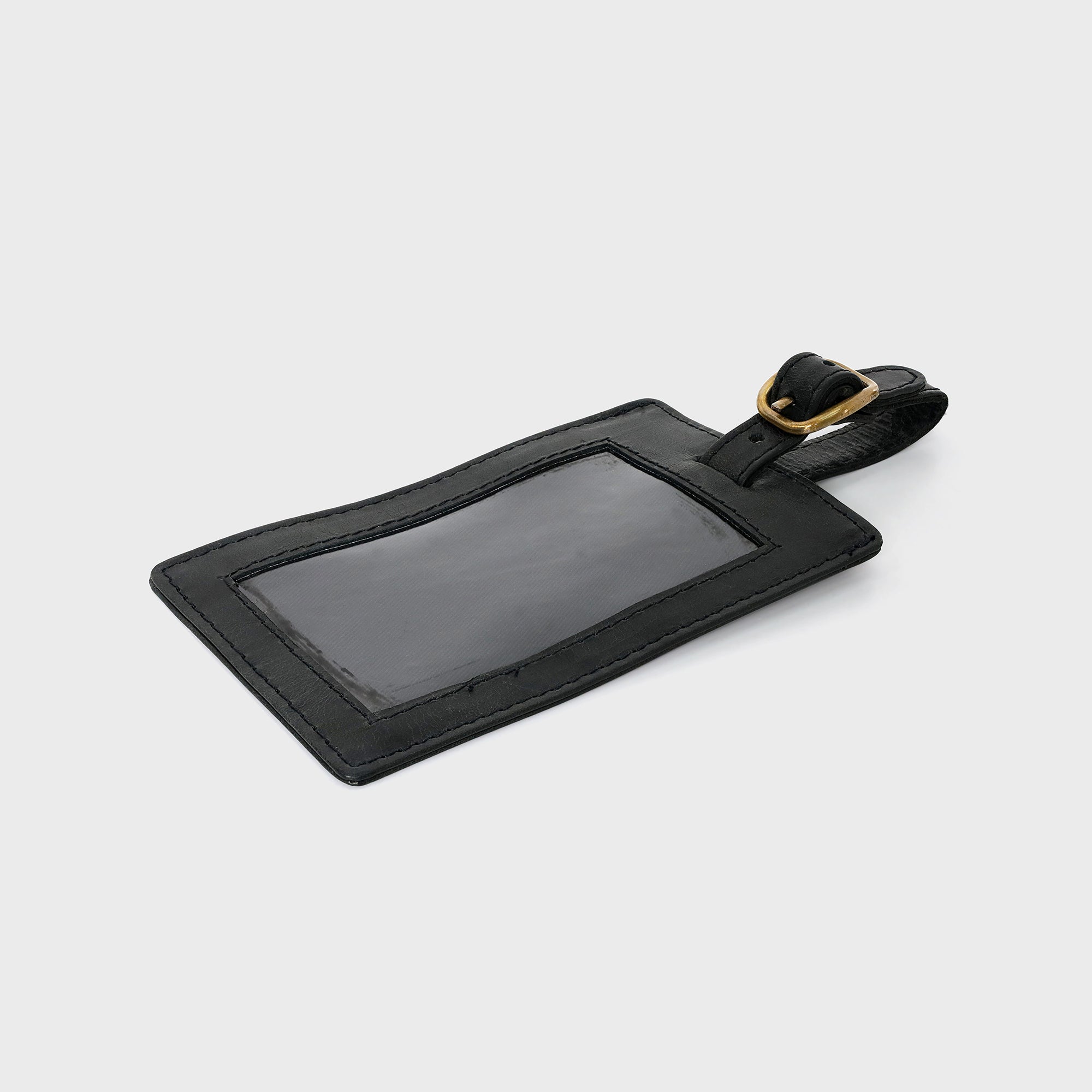 Personalised Leather Luggage Tag - Black
