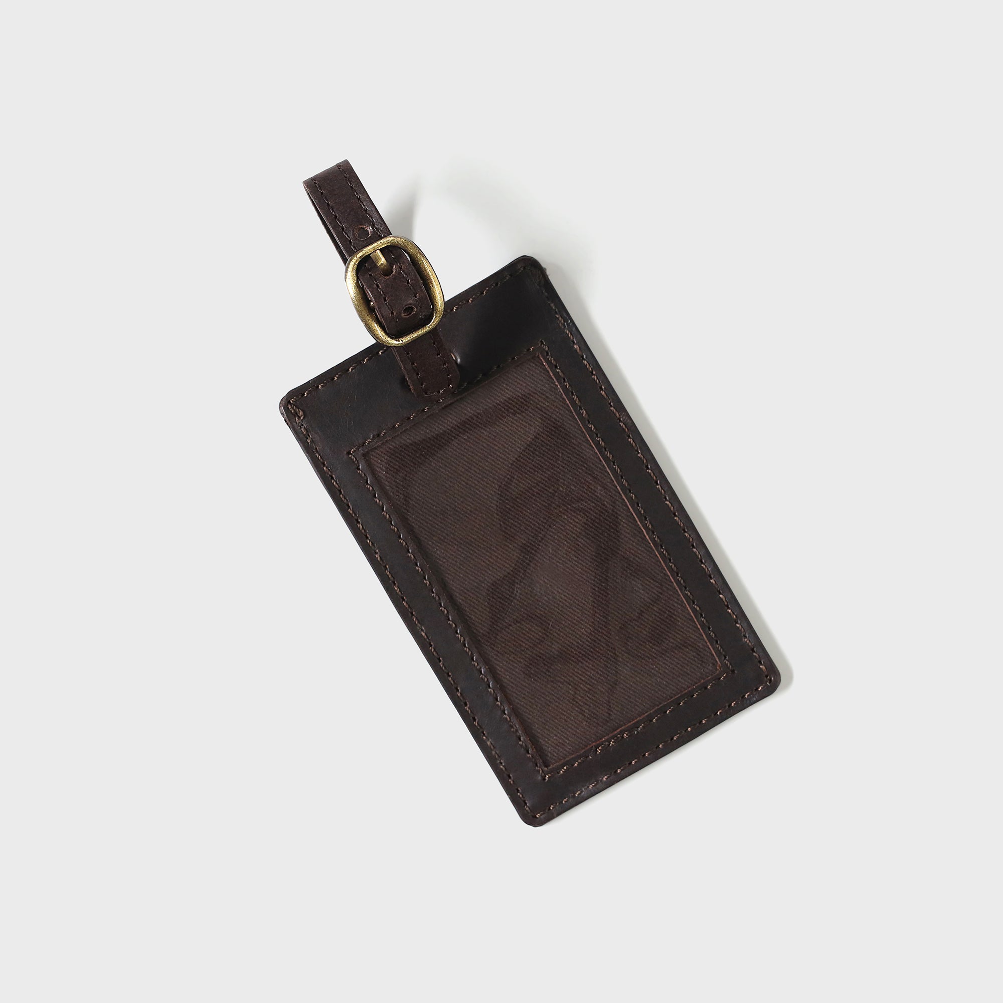 Personalised Leather Luggage Tag - Brown