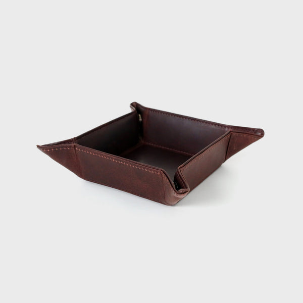 Personalised Desk Tidy/Coin Tray/Jewellery Holder - Brown