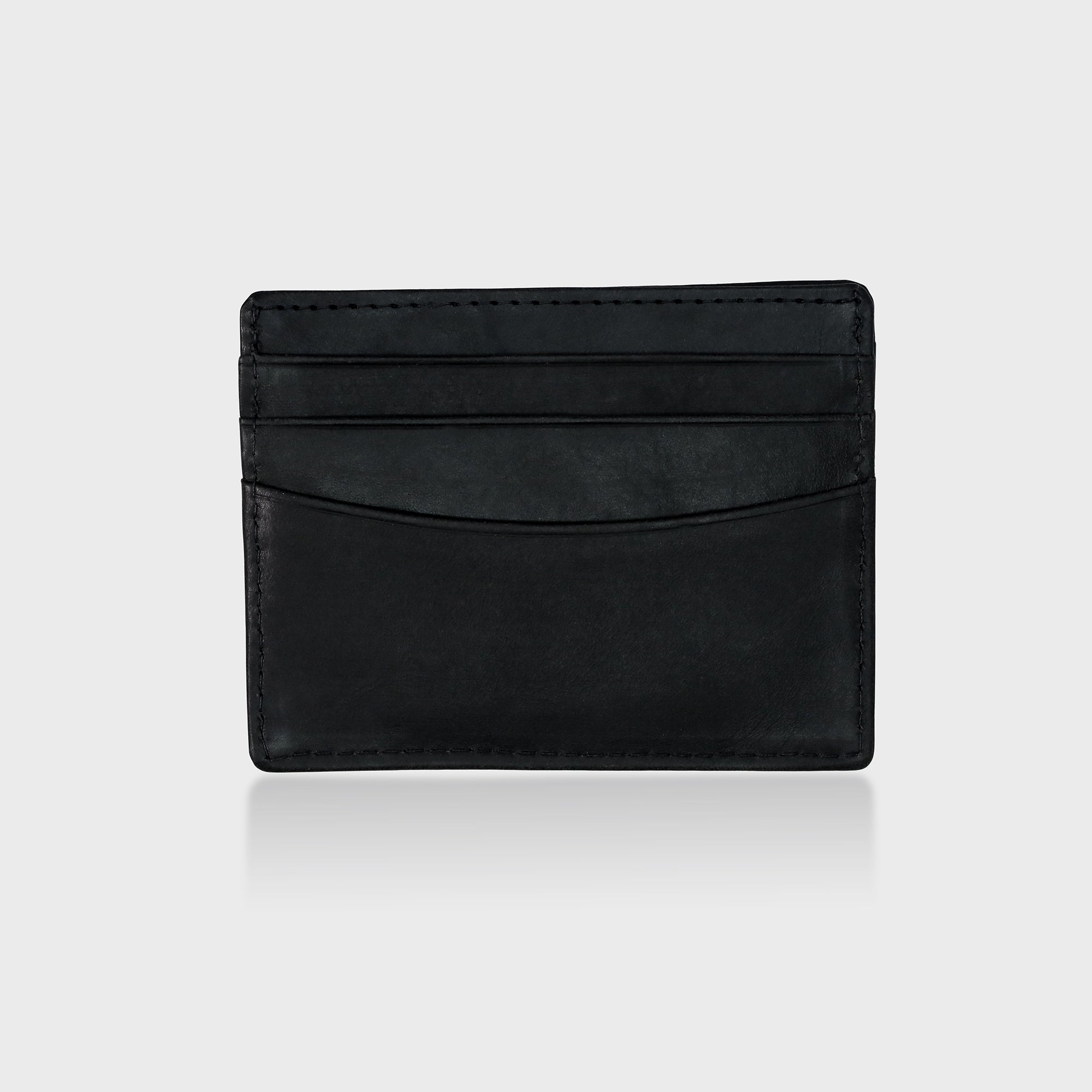 Personalised Vinatge Leather Card Holder - Black