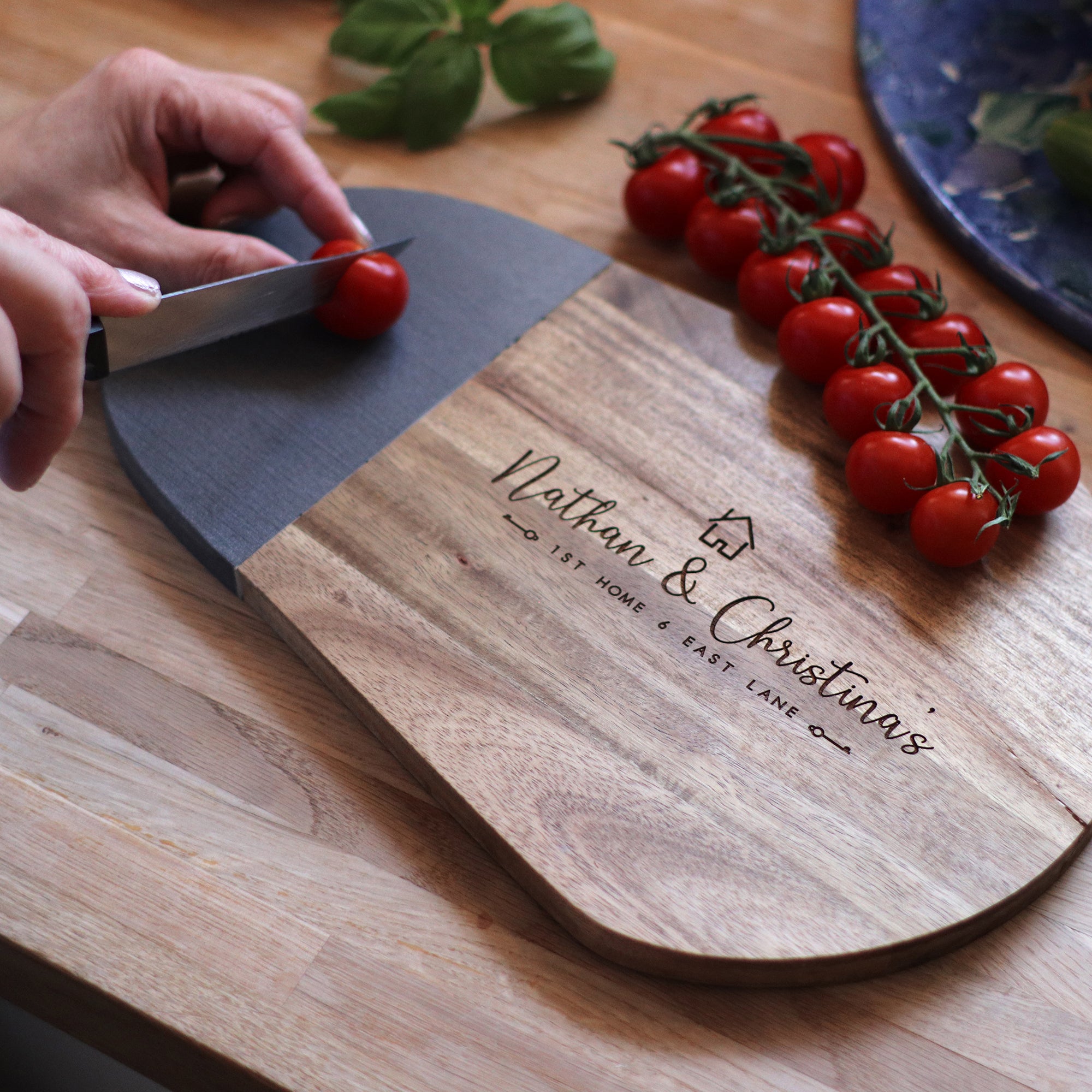 Personalised Wood & Slate Chopping Board