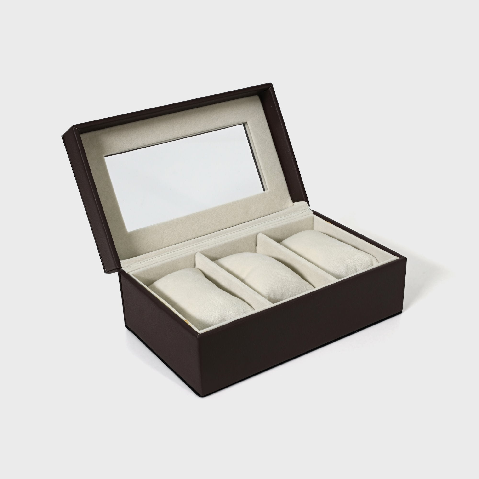 Personalised 3 Piece Watch Box - Brown