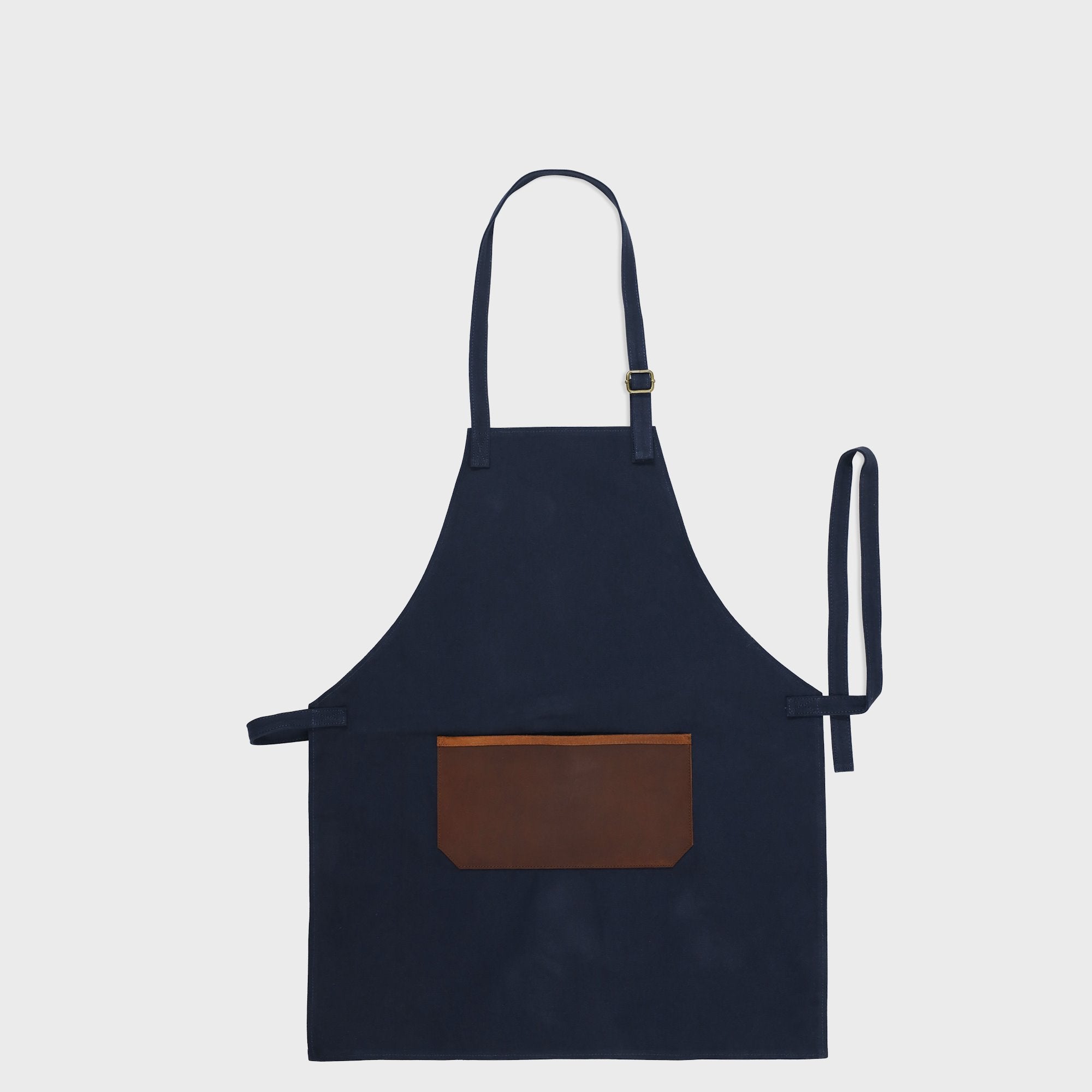 Personalised Leather and Canvas Apron - Navy