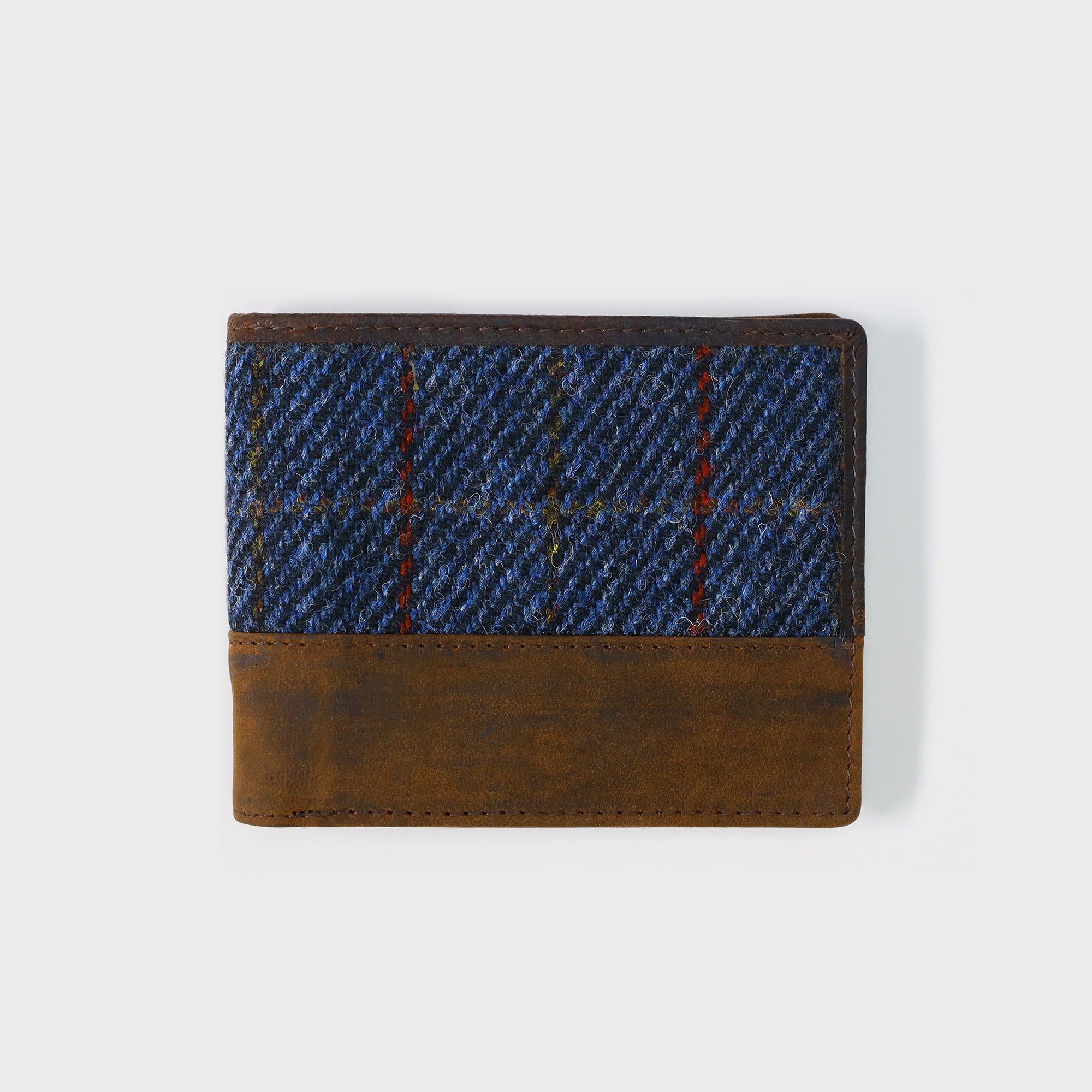 Personalised Harris Tweed Wallet - Allasdale Blue Tweed