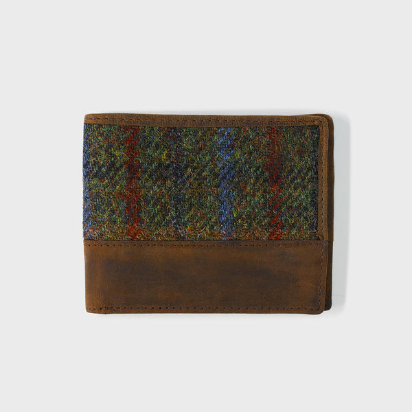 Personalised Tweed Wallet - Breanais Green Tweed