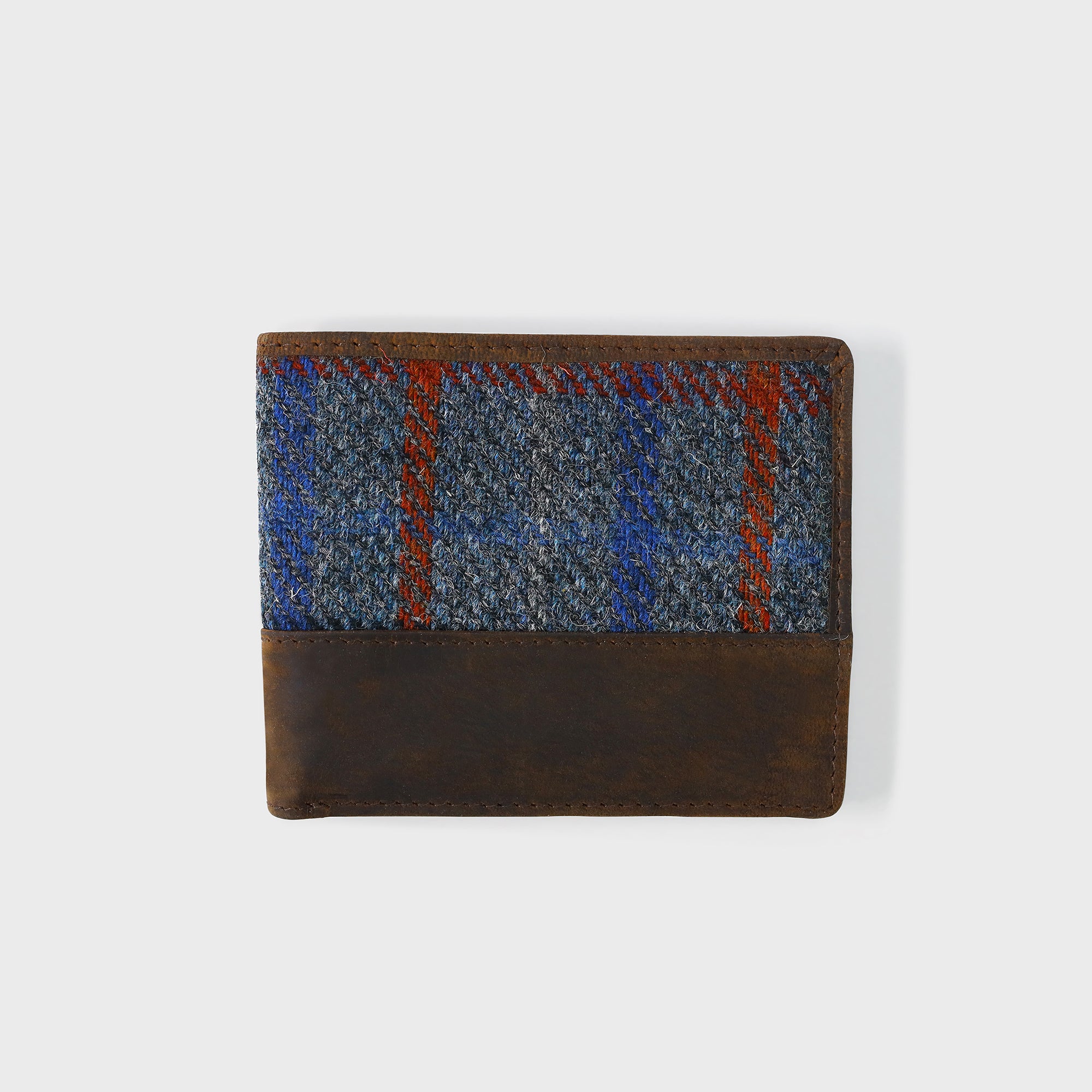 Personalised Harris Tweed Wallet - Finsbay Blue Tweed