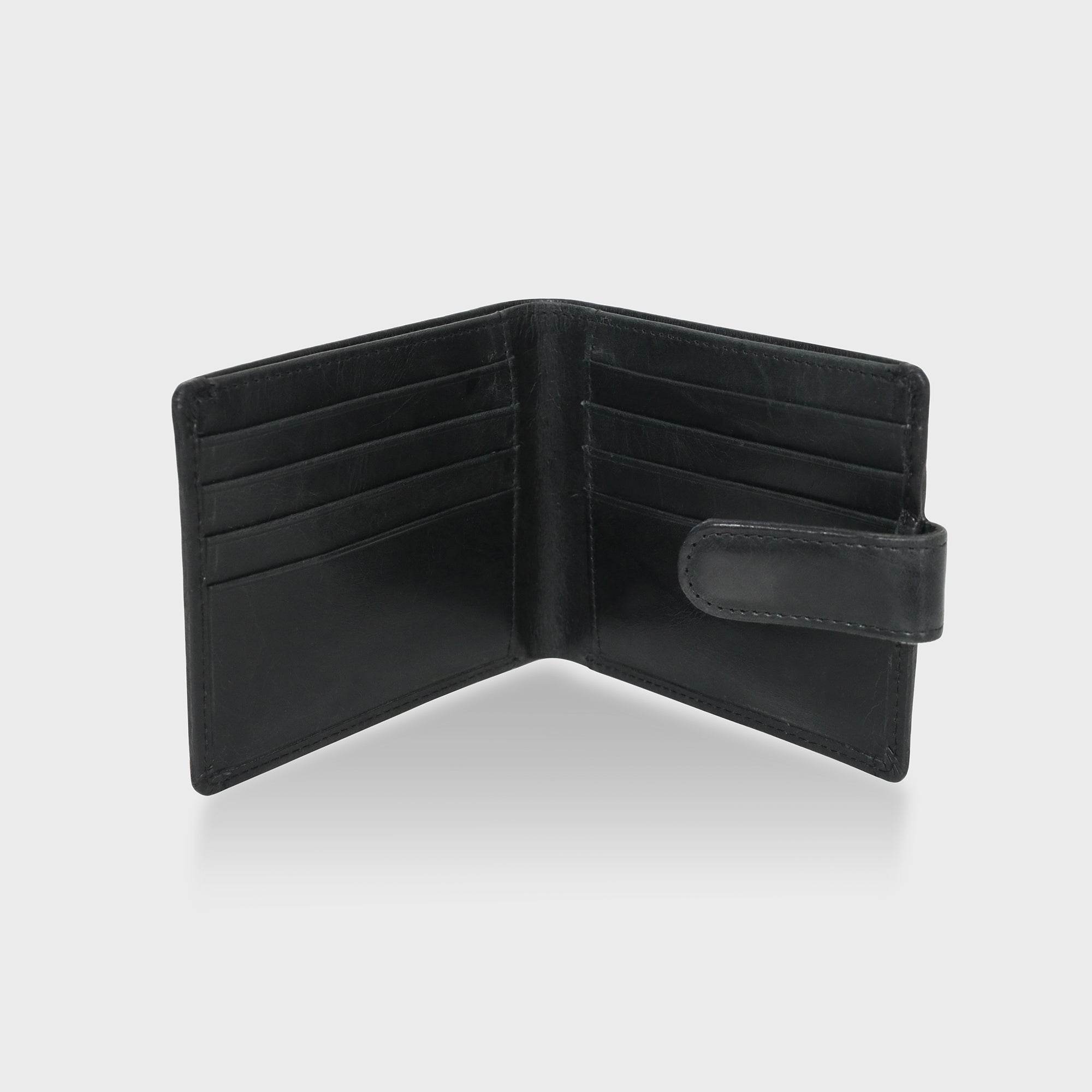 Personalised Leather BiFold Wallet - Black