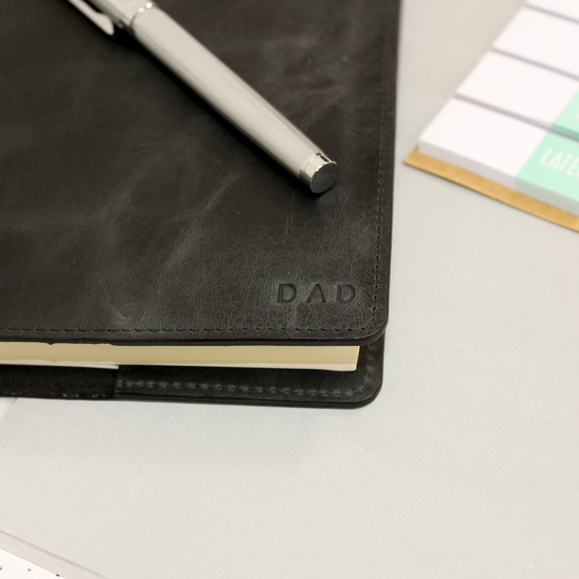 Personalised Refillable Leather Notebook - Black