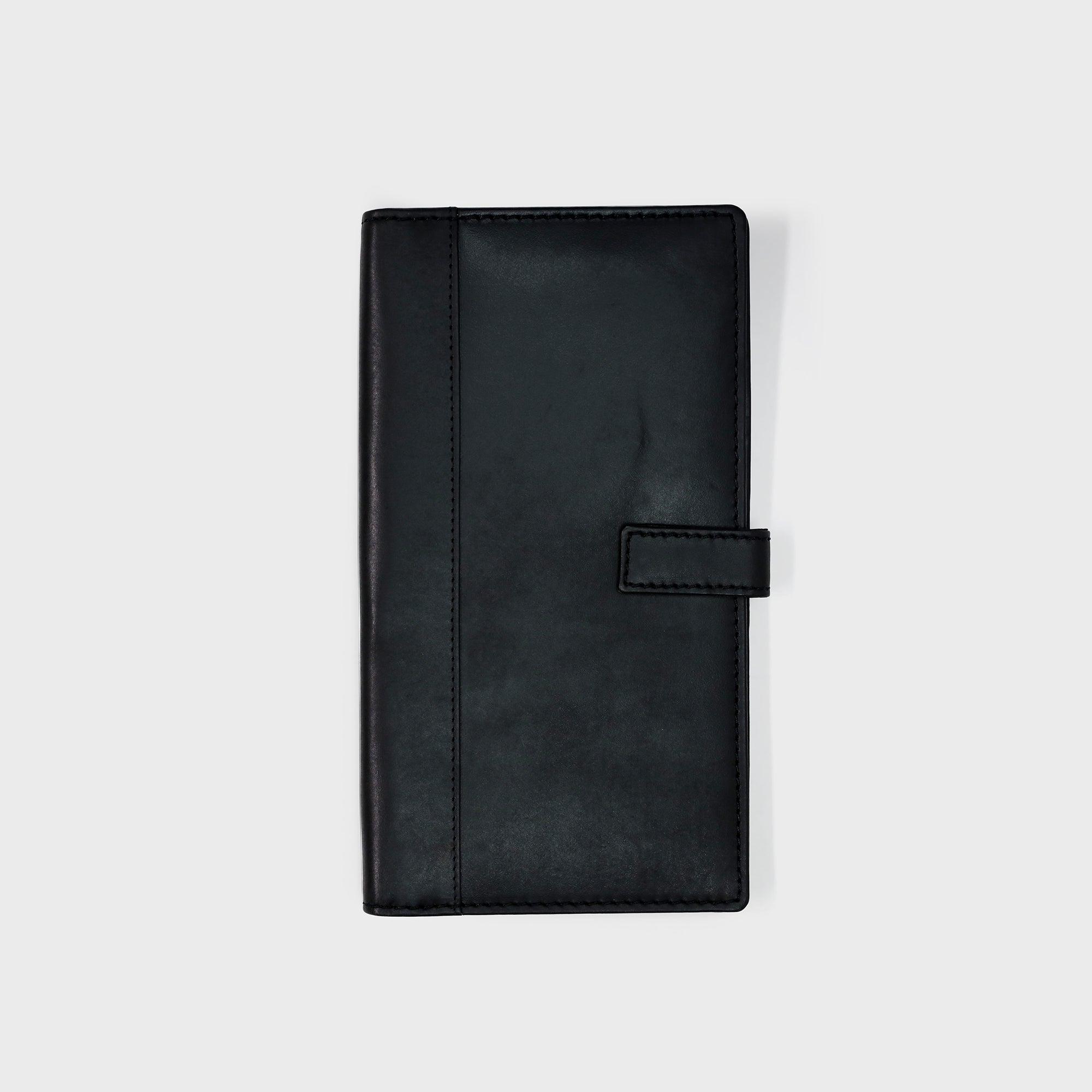 Personalised Leather Travel Wallet - Black