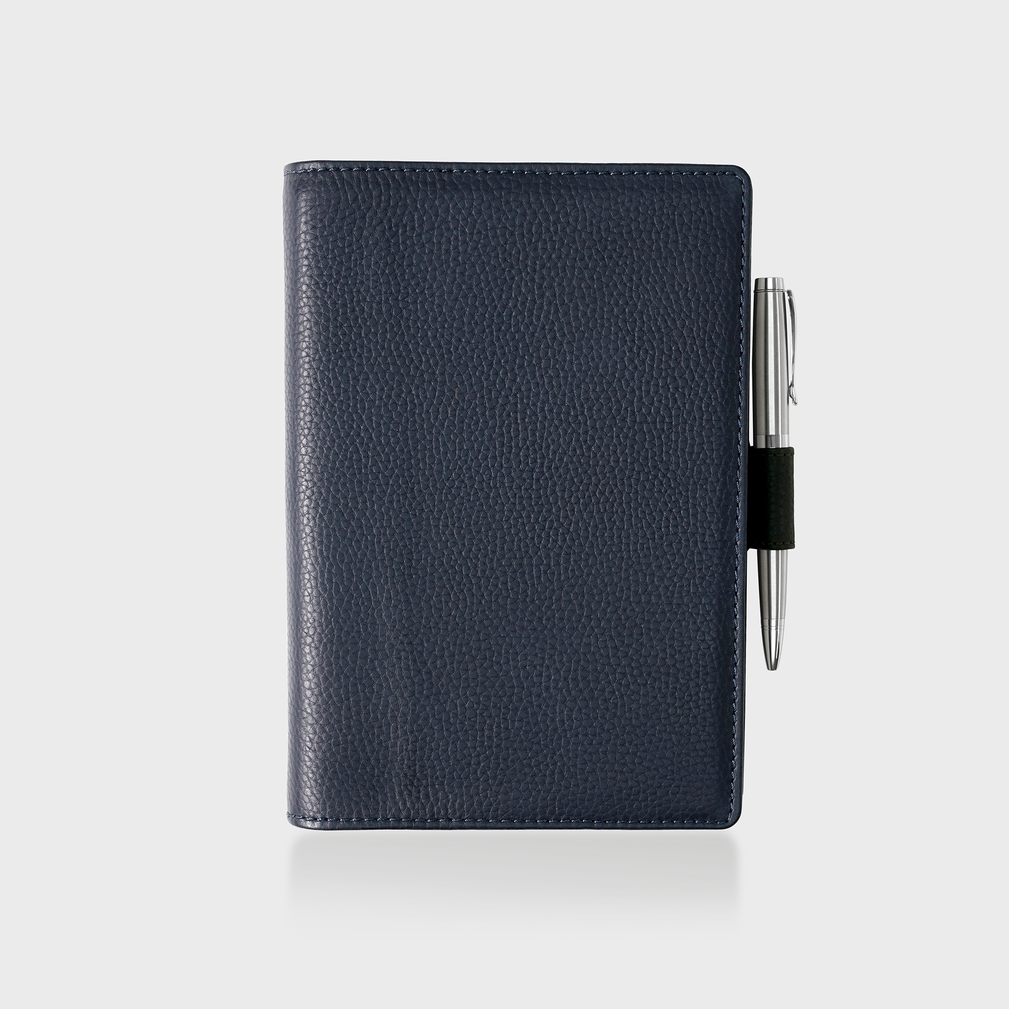 Personalised Pebble Grain Leather Diary - Navy / Bottle Green