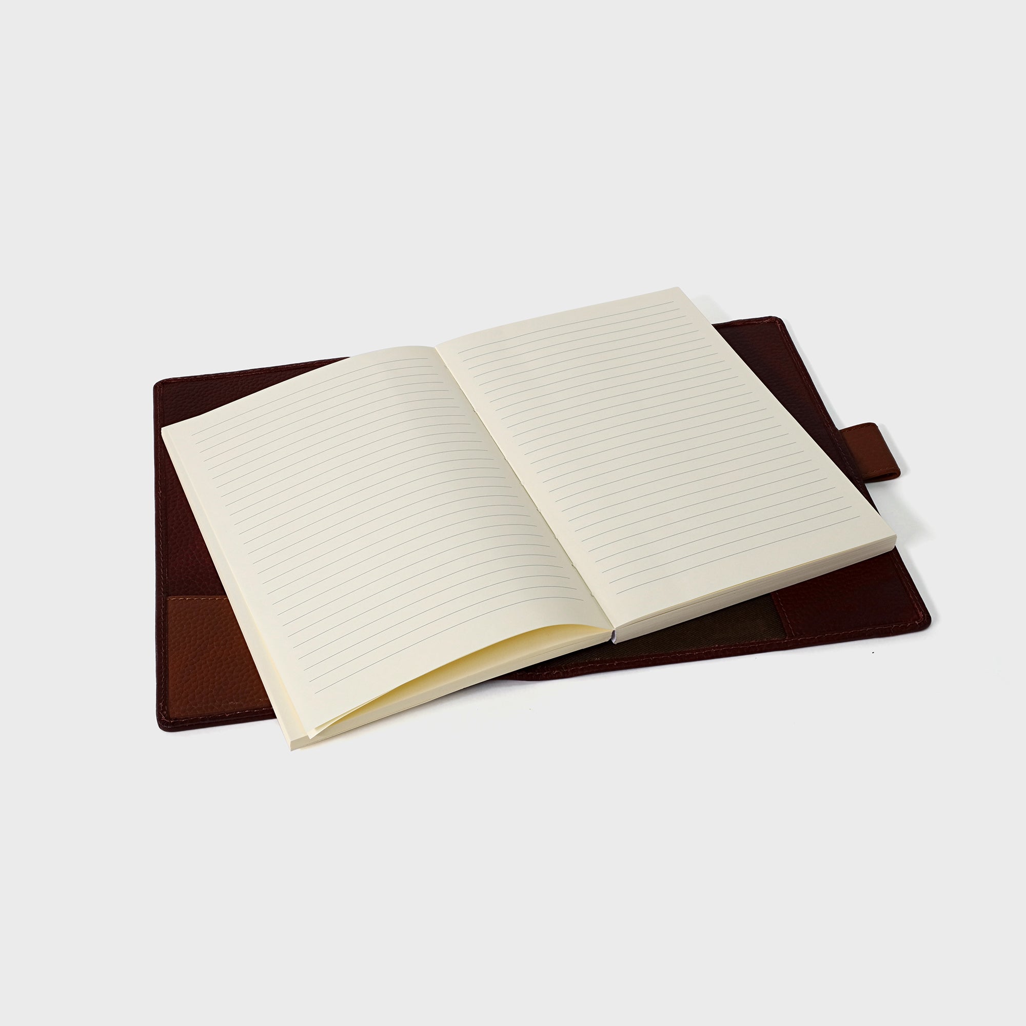 Personalised Pebble Grain Leather Notebook - Cherry / Tan