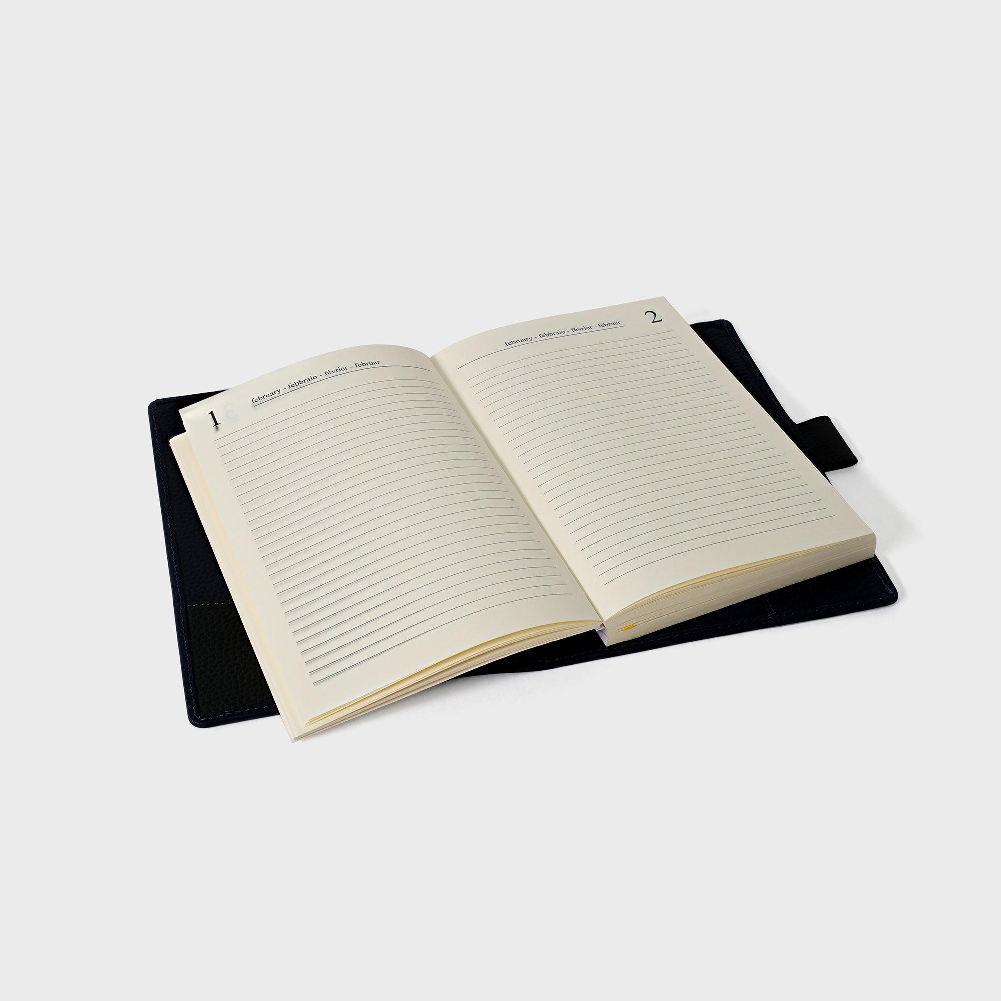 Personalised Pebble Grain Leather Diary - Navy / Bottle Green