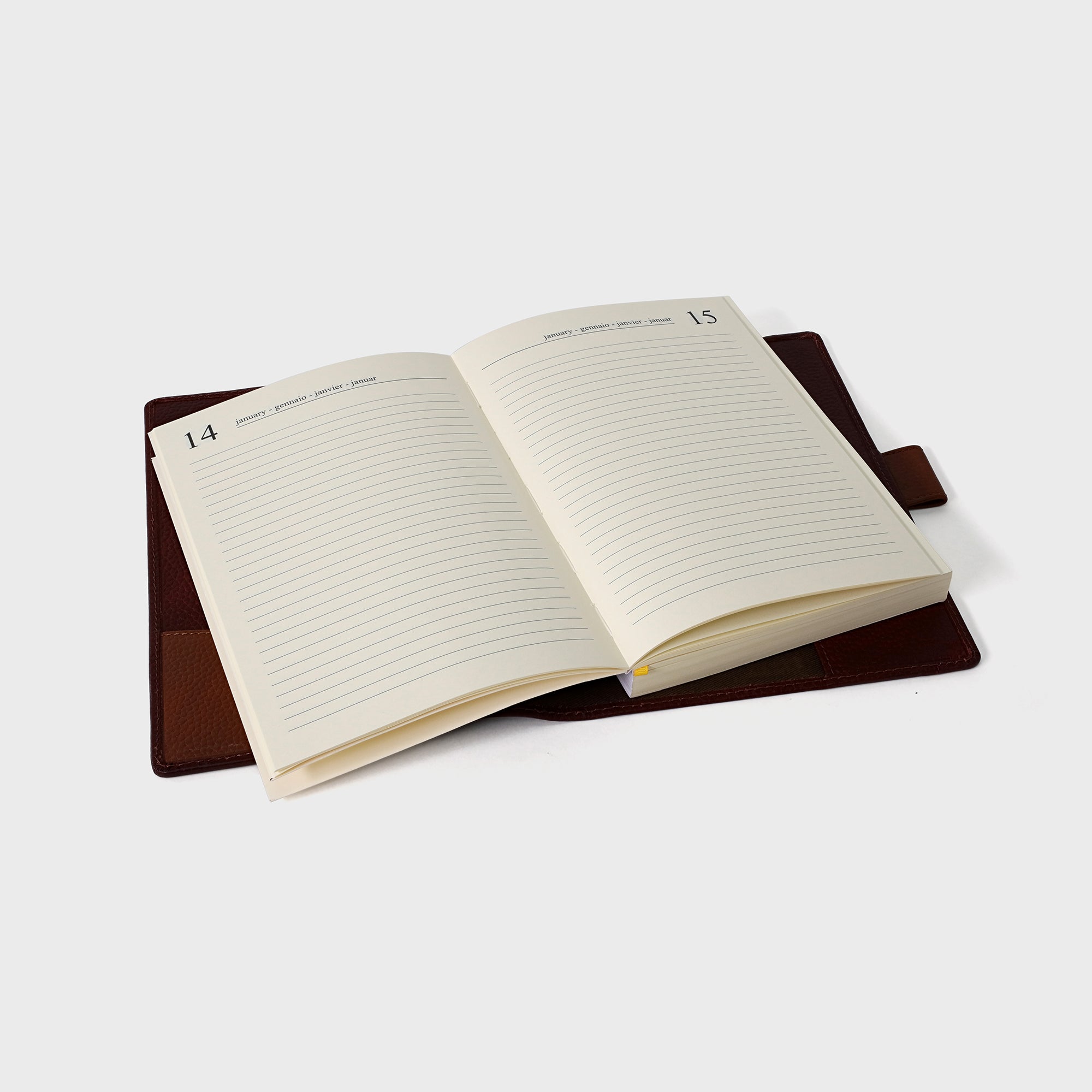 Personalised Pebble Grain Leather Diary - Cherry / Tan