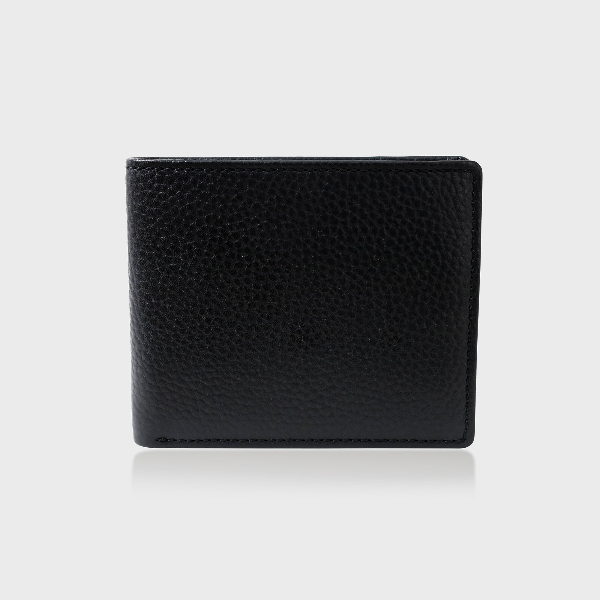 Personalised Pebble Grain Leather BiFold Wallet - Black / Tan