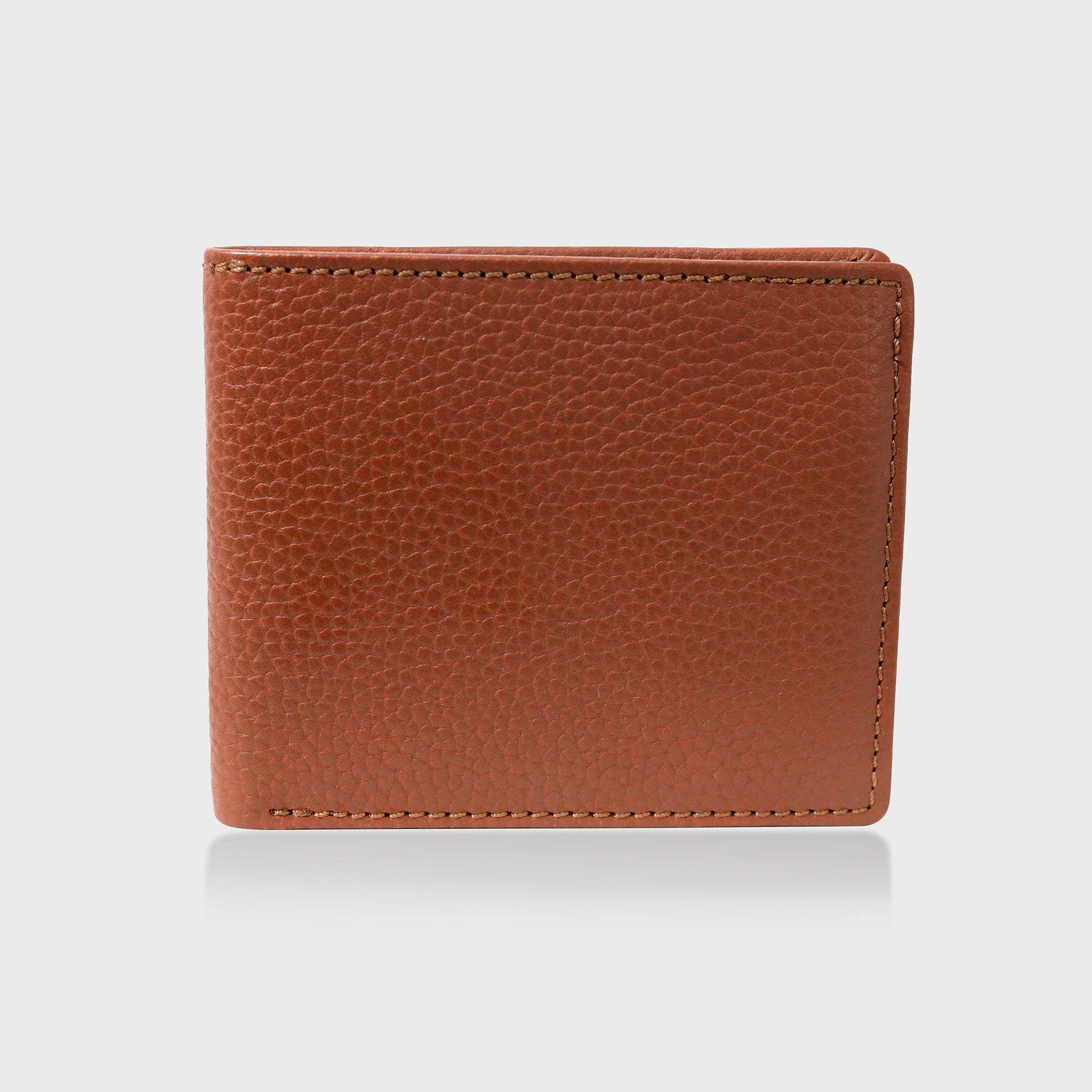 Personalised Pebblegrain Leather BiFold Wallet - Tan / Green