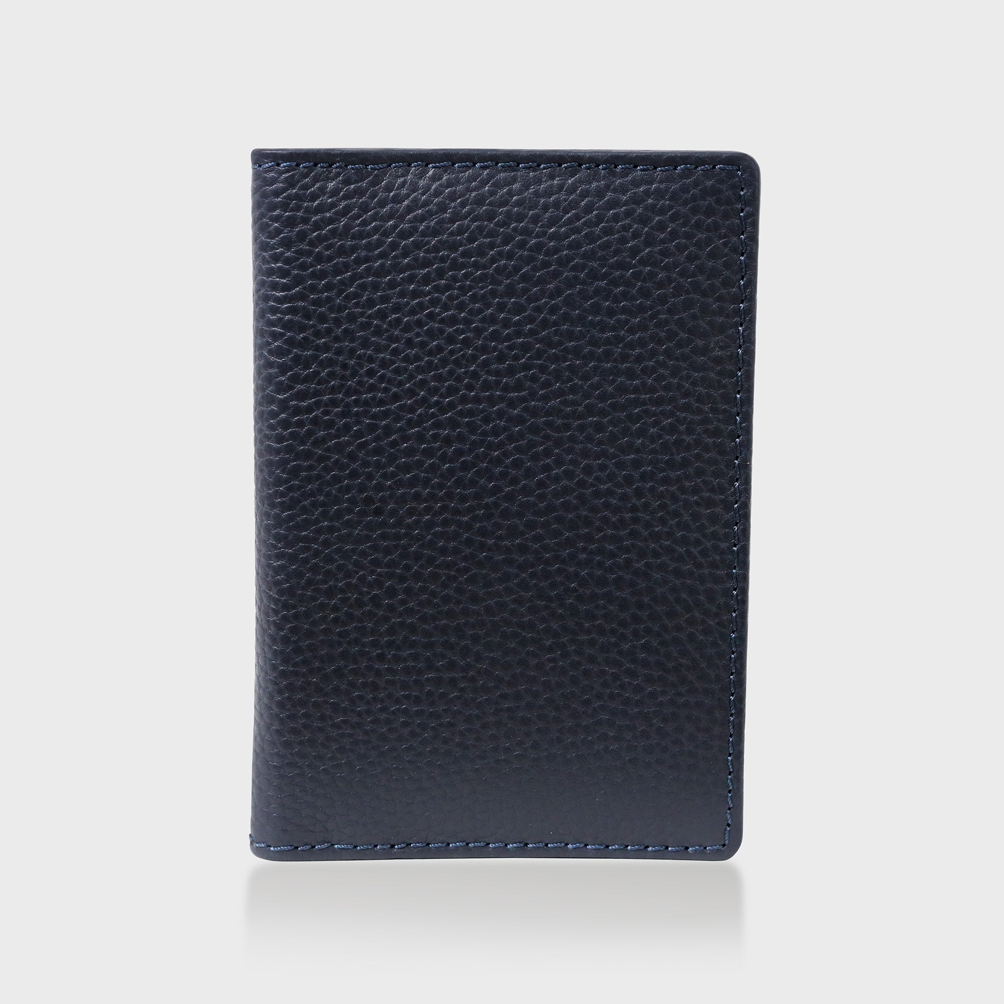 Personalised Pebble Grain Leather Passport Holder - Navy / Green