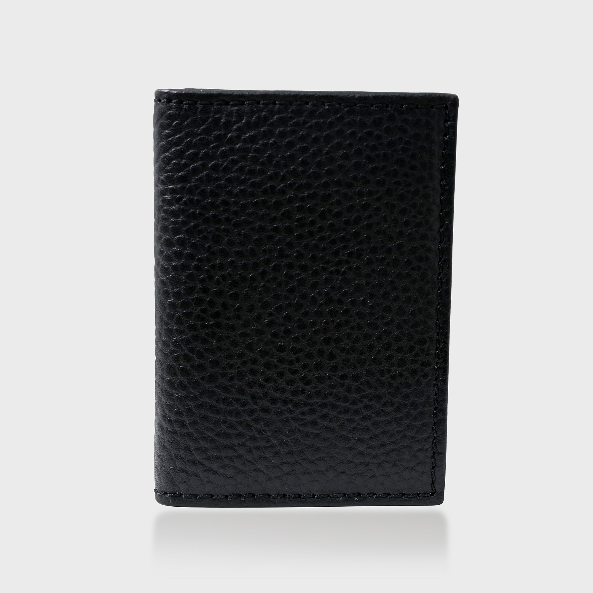 Personalised Pebble Grain Leather Bifold Card Holder - Black / Navy / Green