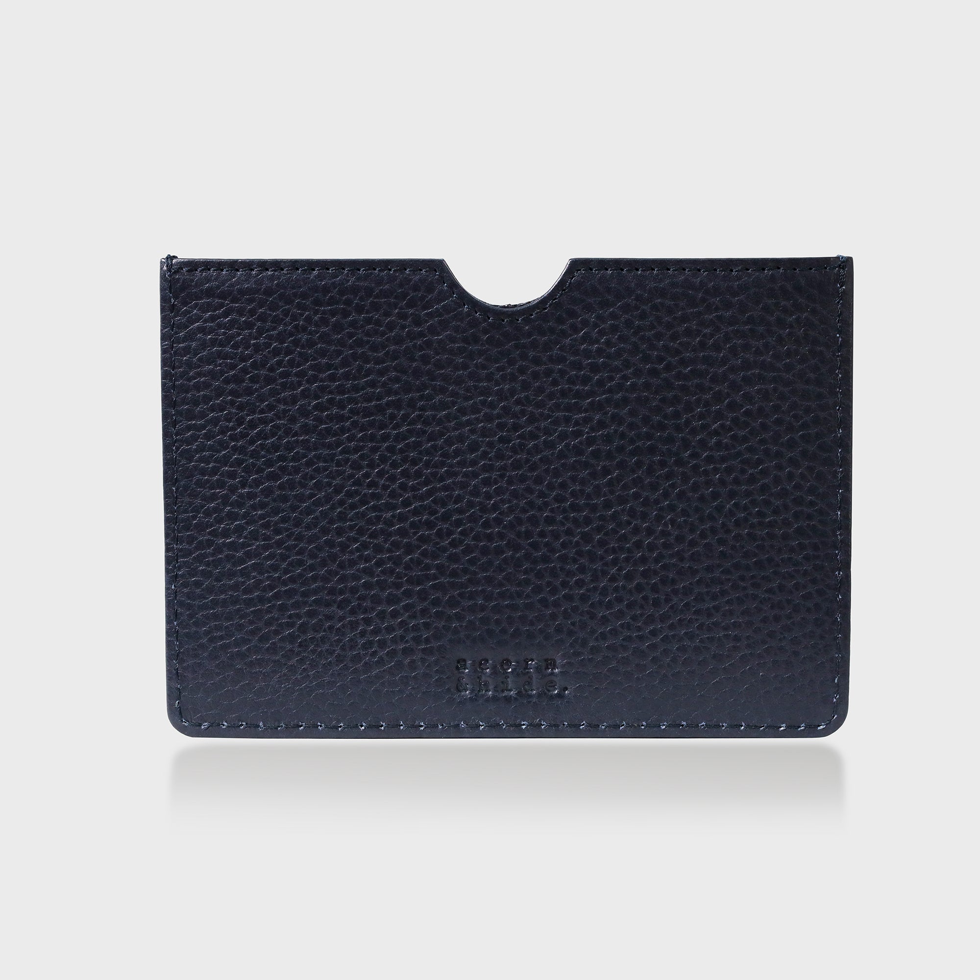 Personalised Pebble Grain Leather Passport Sleeve - Navy