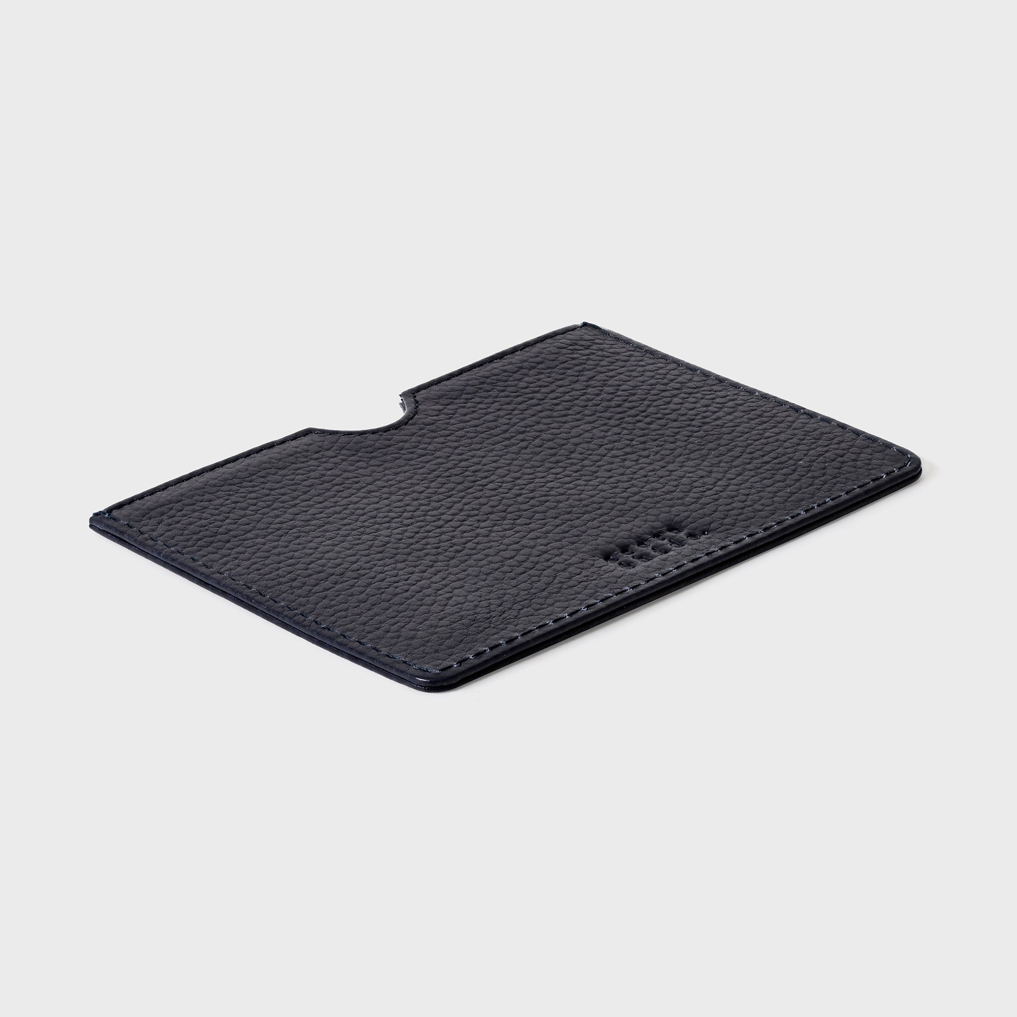 Personalised Pebble Grain Leather Passport Sleeve - Navy