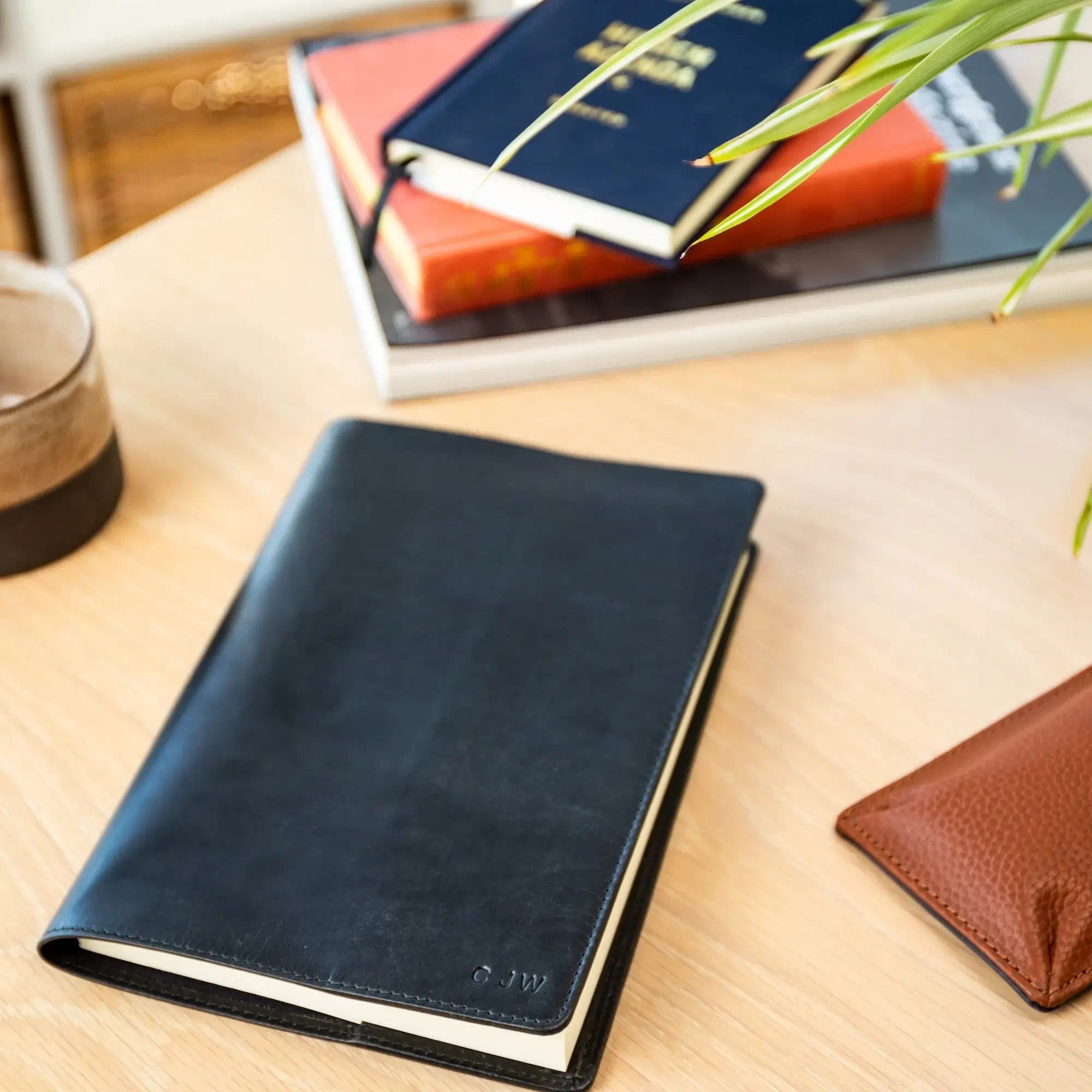 Personalised Refillable Leather Notebook - Black