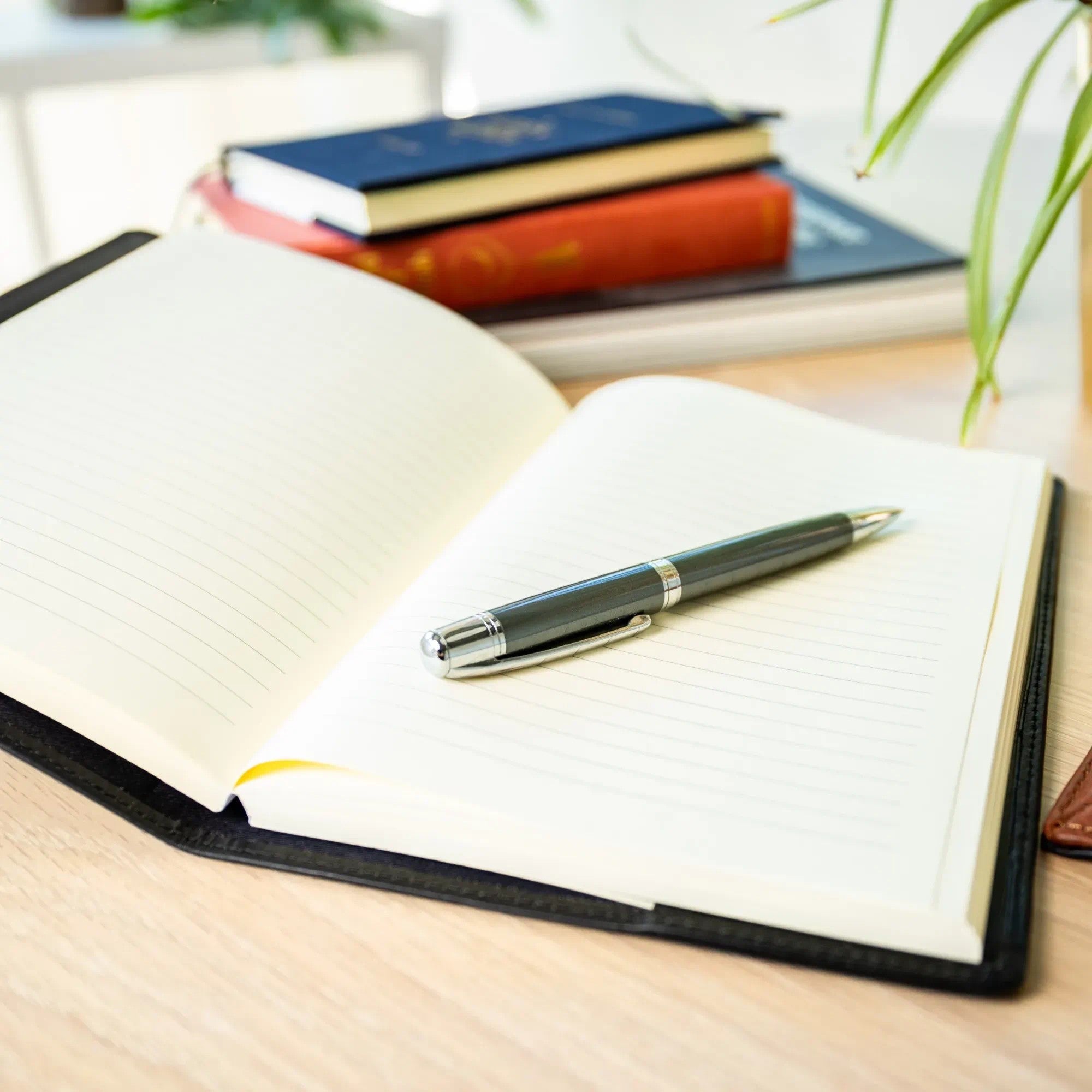 Personalised Refillable Leather Notebook - Black