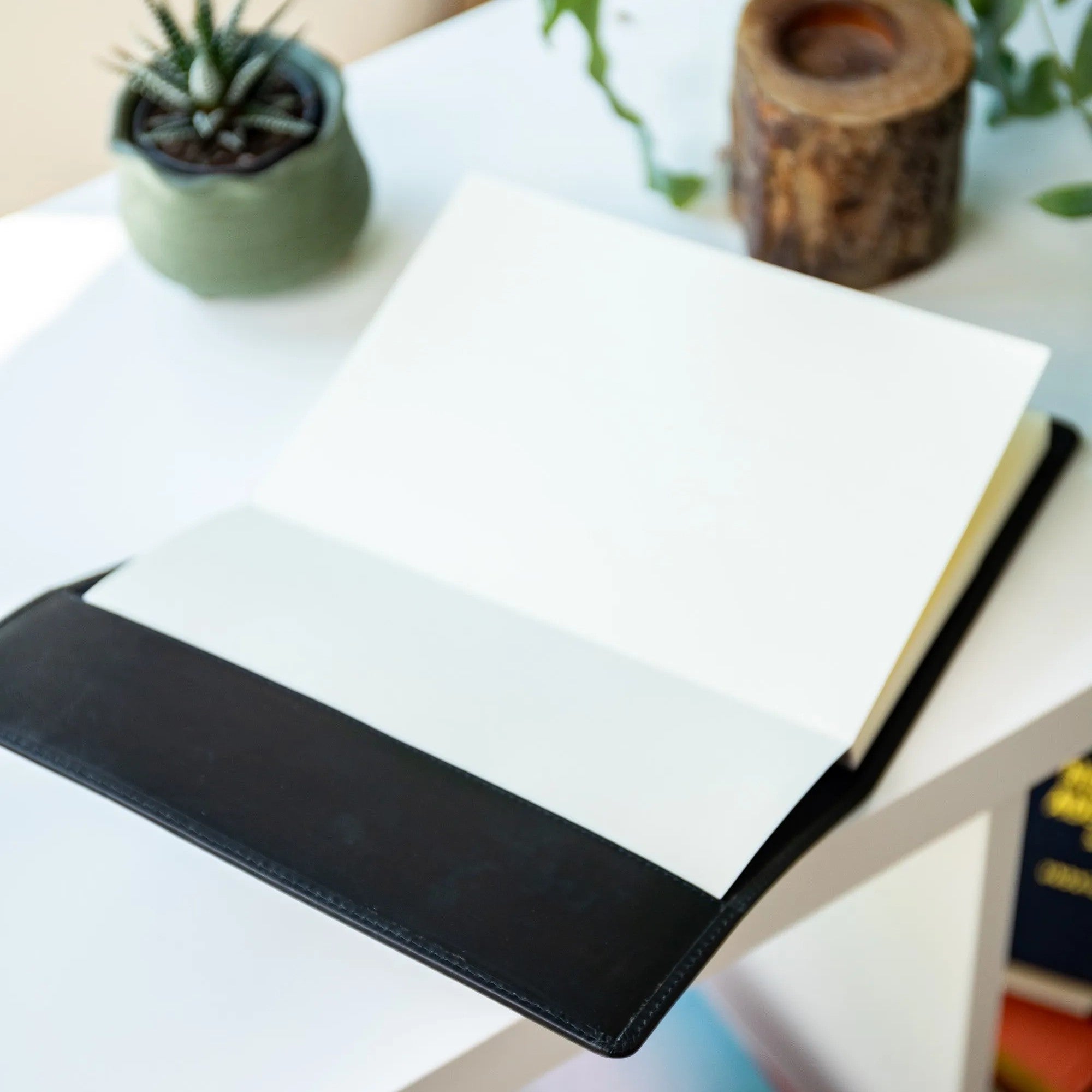 Personalised Refillable Leather Notebook - Black