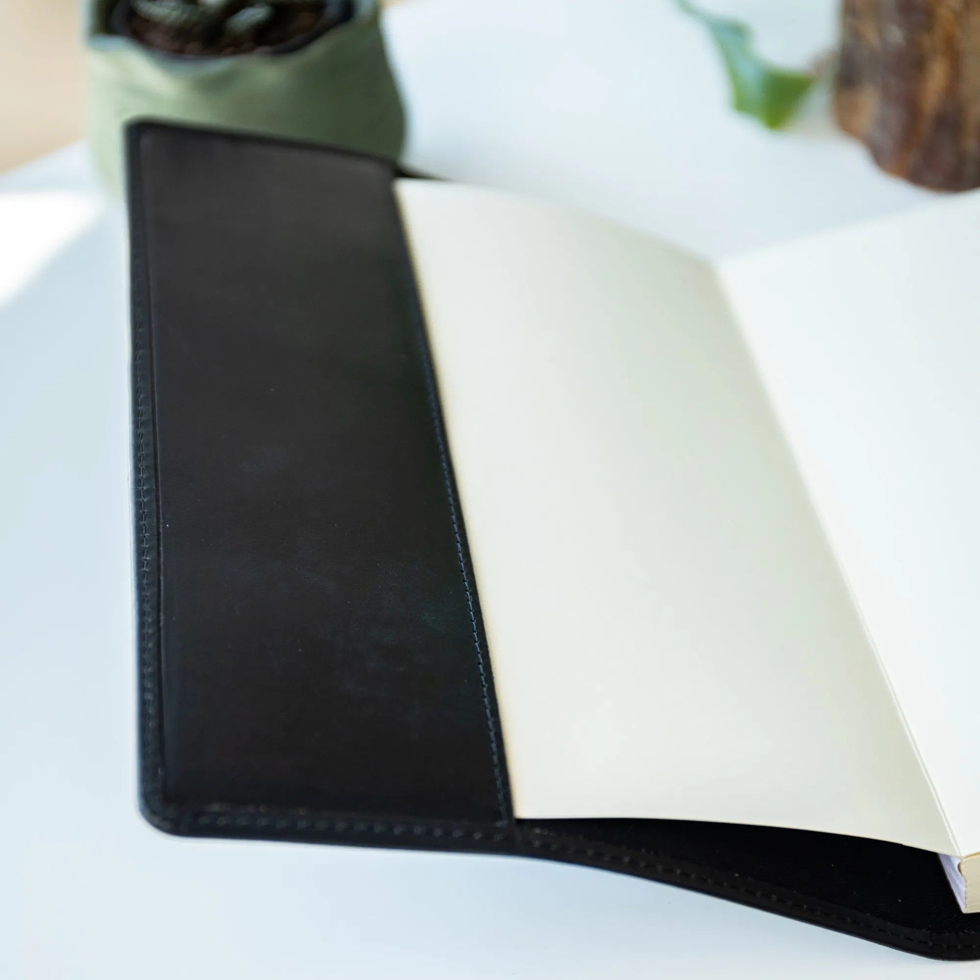 Personalised Refillable Leather Notebook - Black