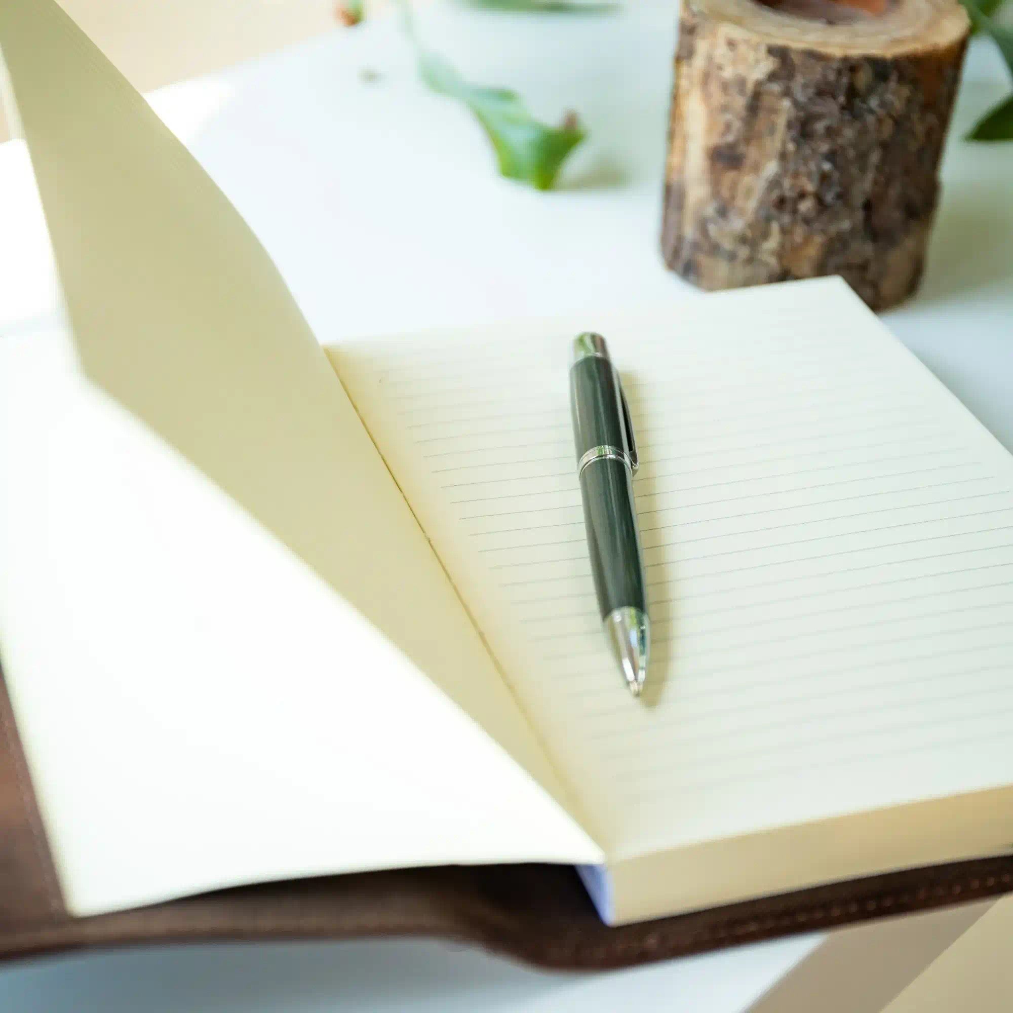 Personalised Refillable Leather Notebook - Brown